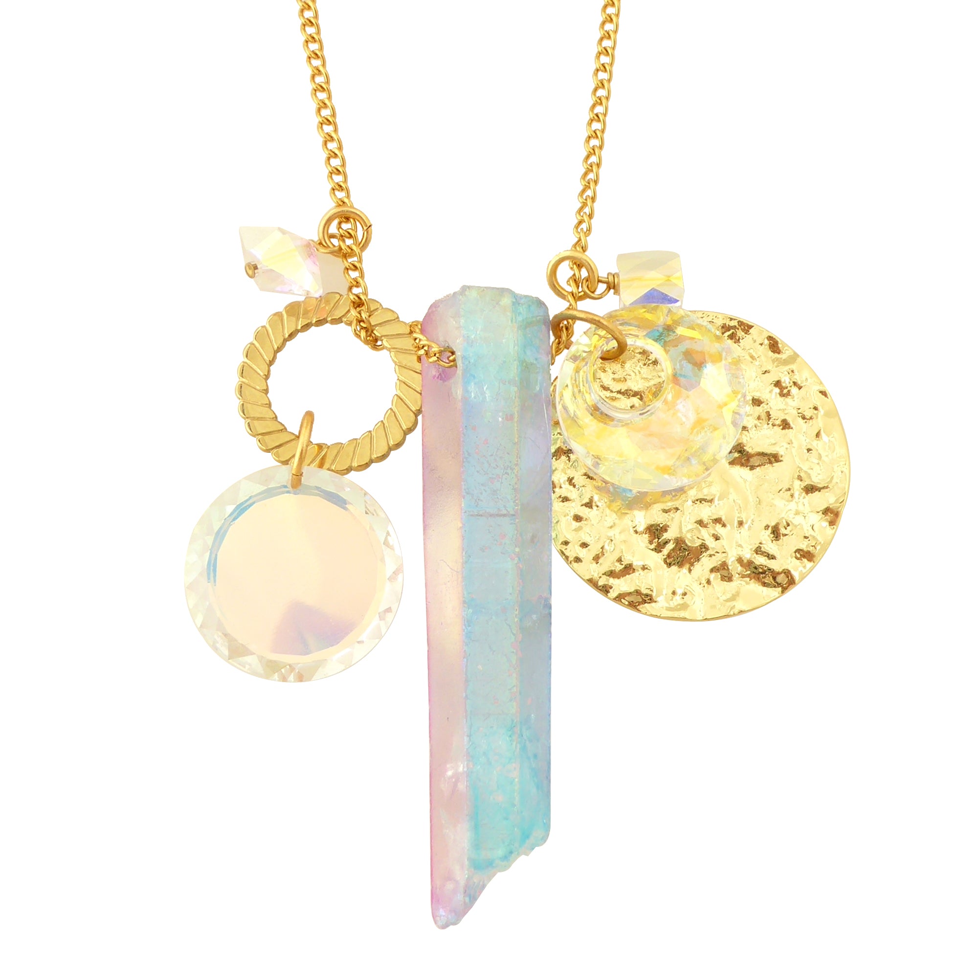 Angel aura quartz necklace by Jenny Dayco 1