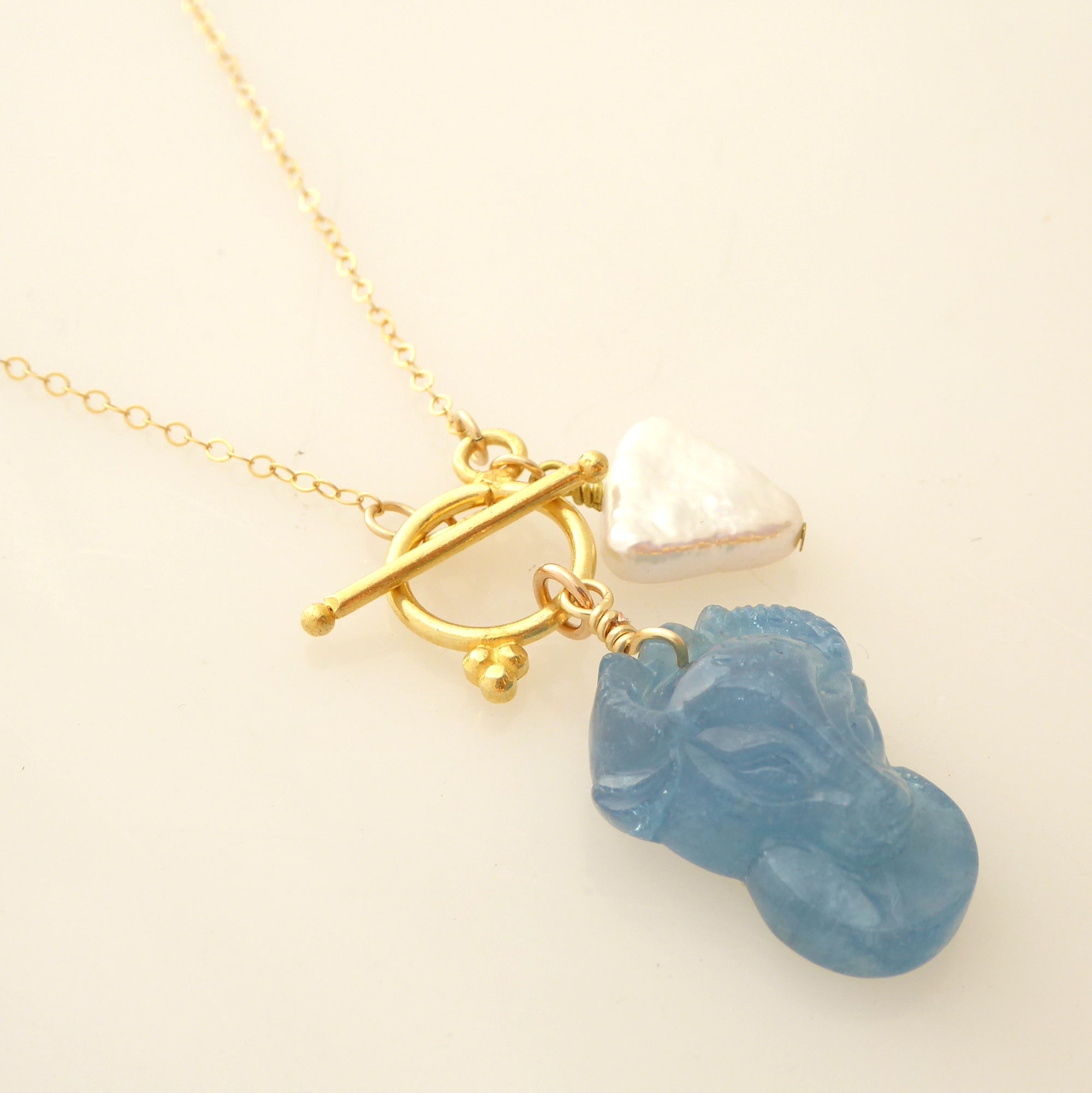 Aquamarine taurus necklace by Jenny Dayco 2