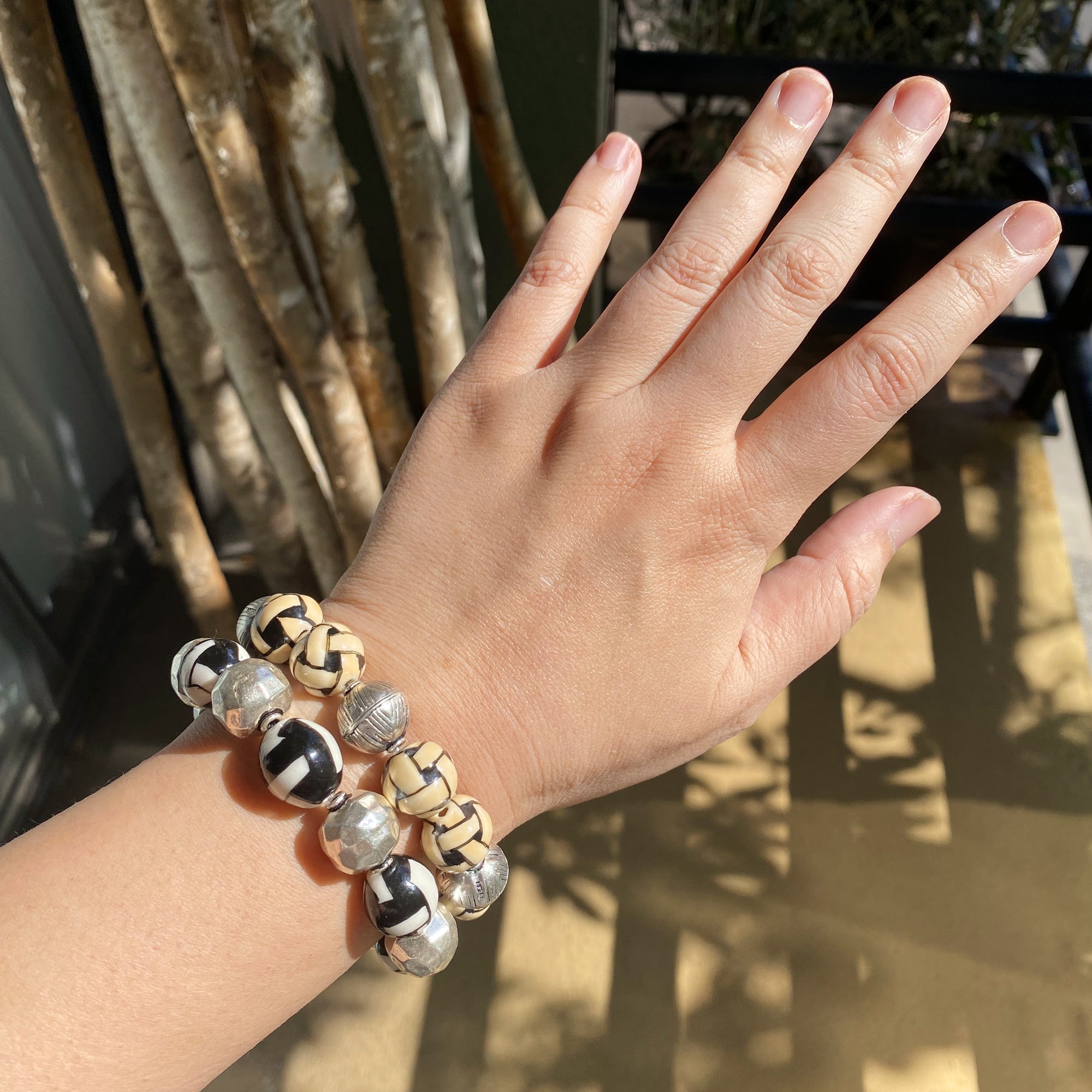 Basketweave enamel bracelets by Jenny Dayco 5