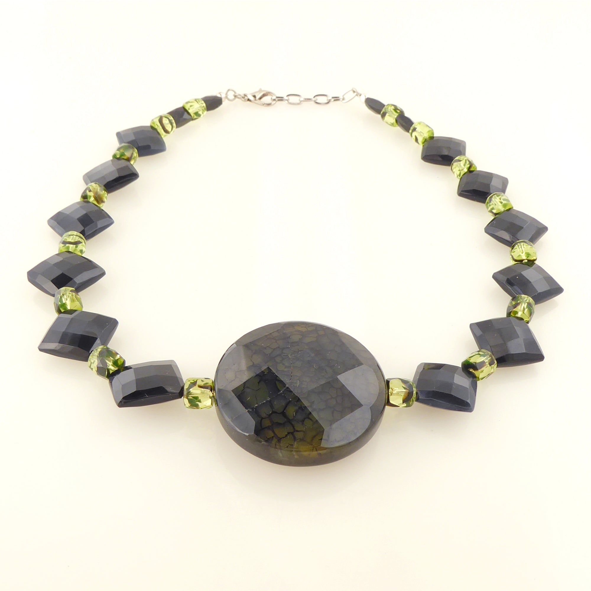 Black onyx diamond collar necklace by Jenny Dayco 3