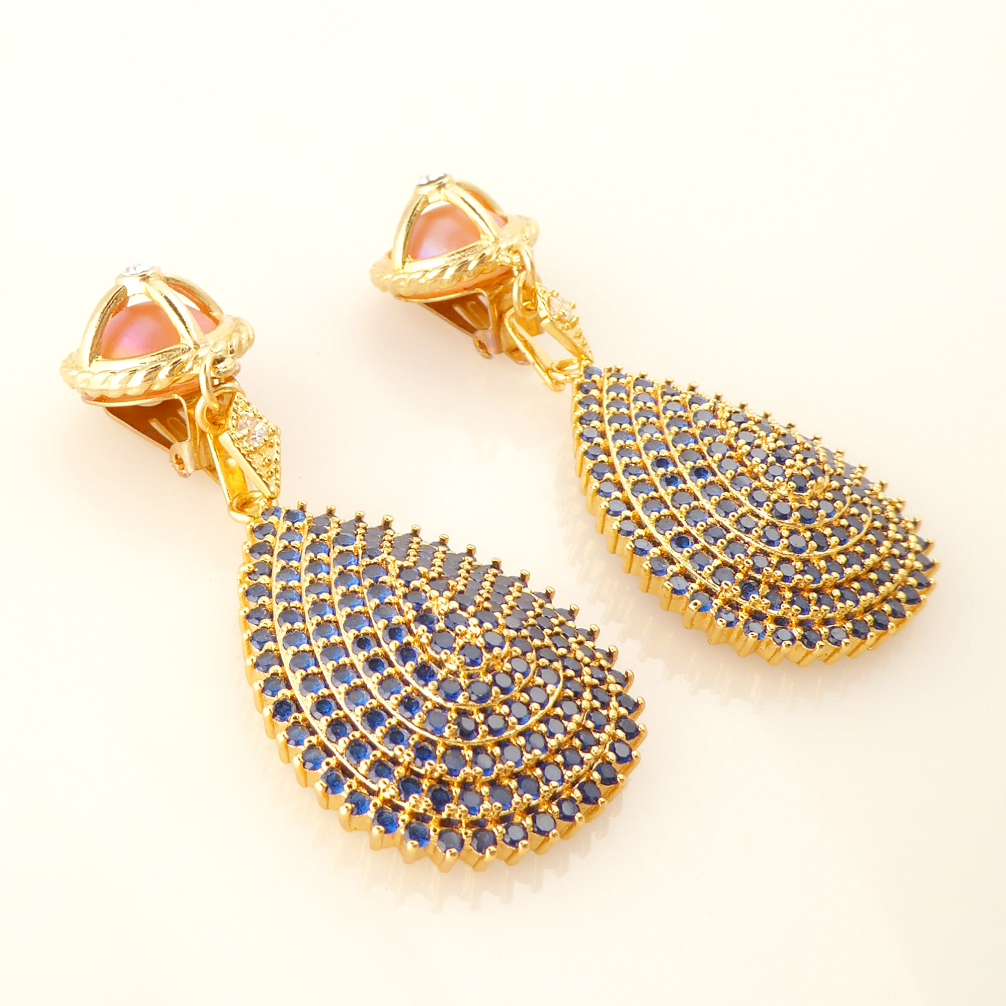 Dark blue teardrop earrings by Jenny Dayco 2