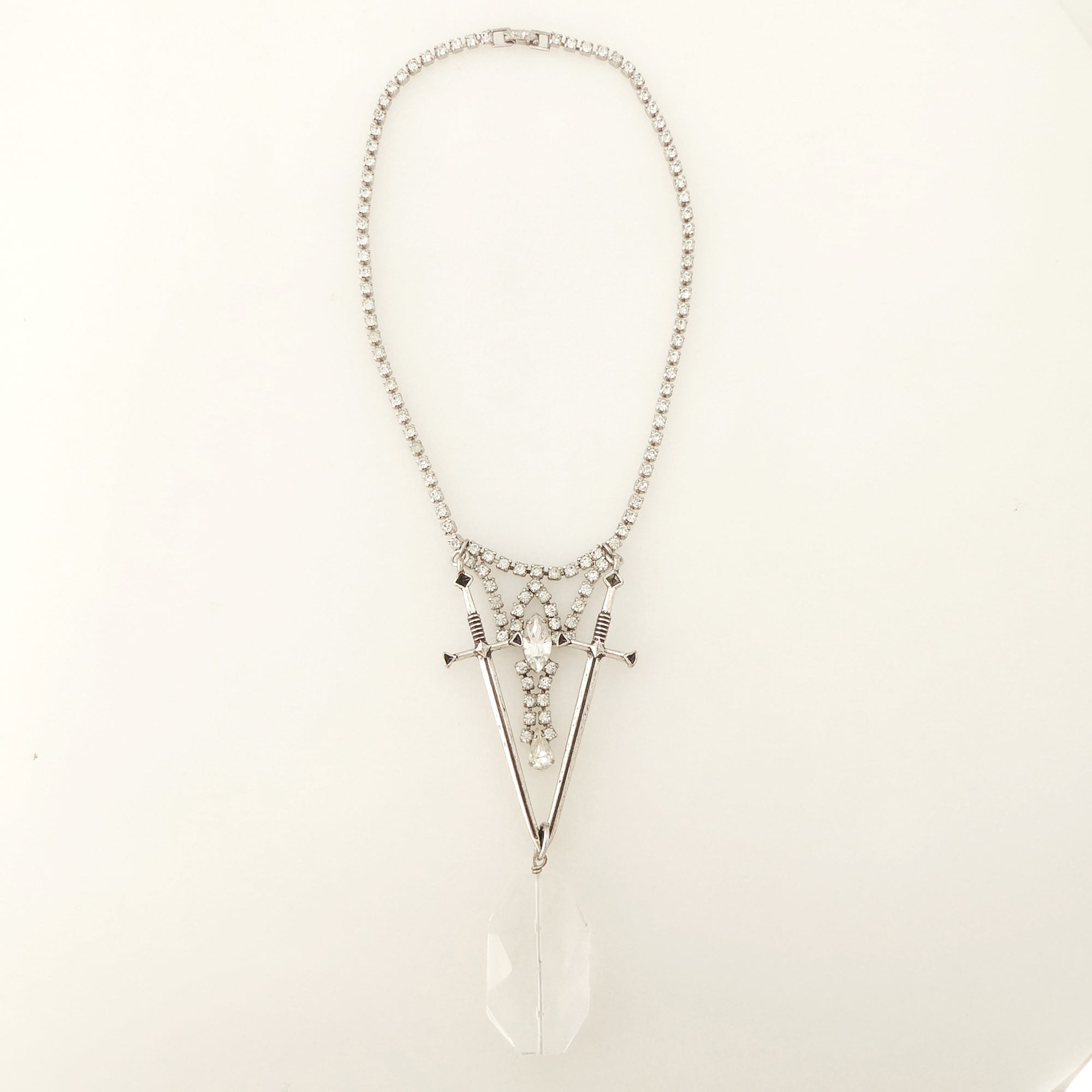 Dual sword quartz necklace by Jenny Dayco 6