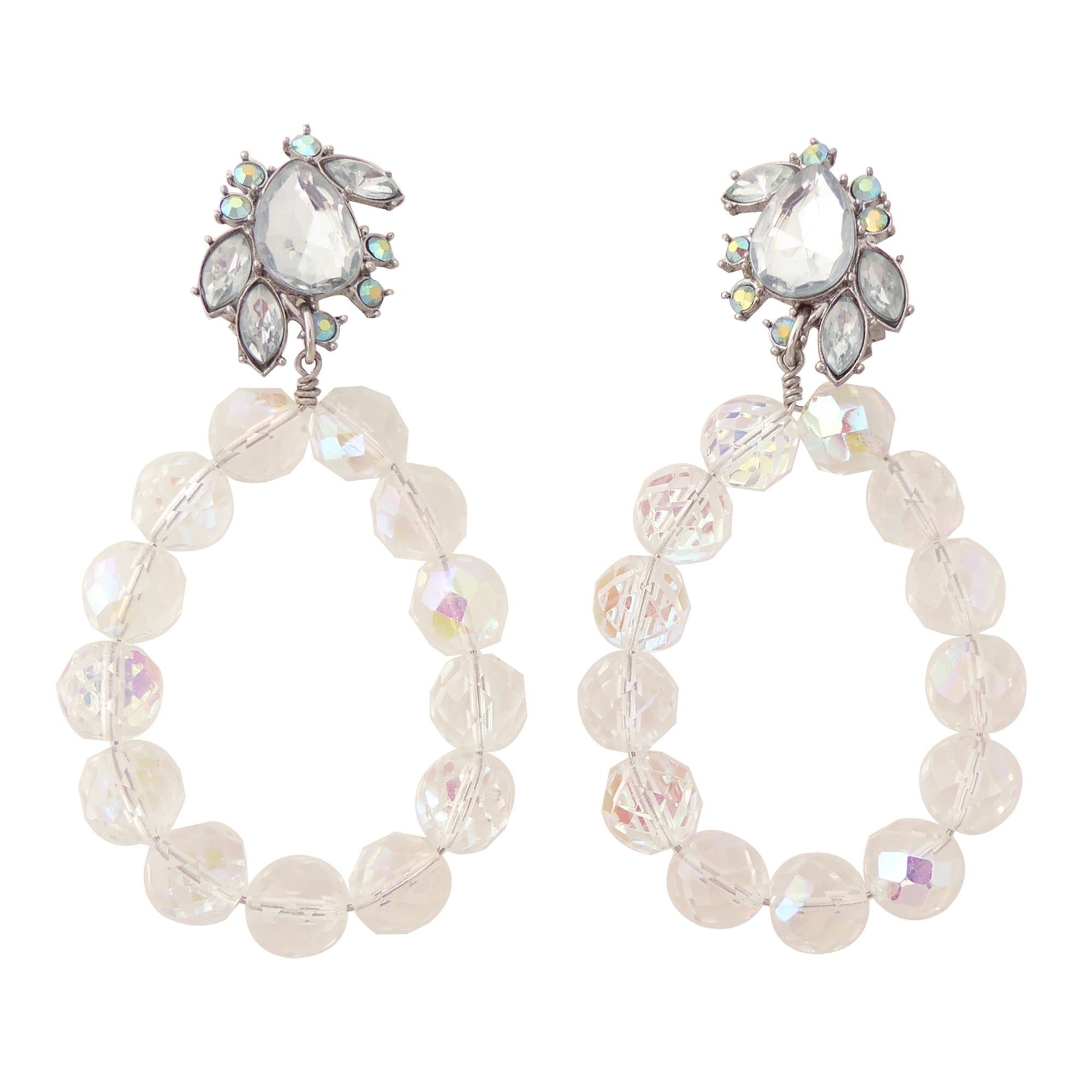 Iridescent glass teardrop earrings by Jenny Dayco 1