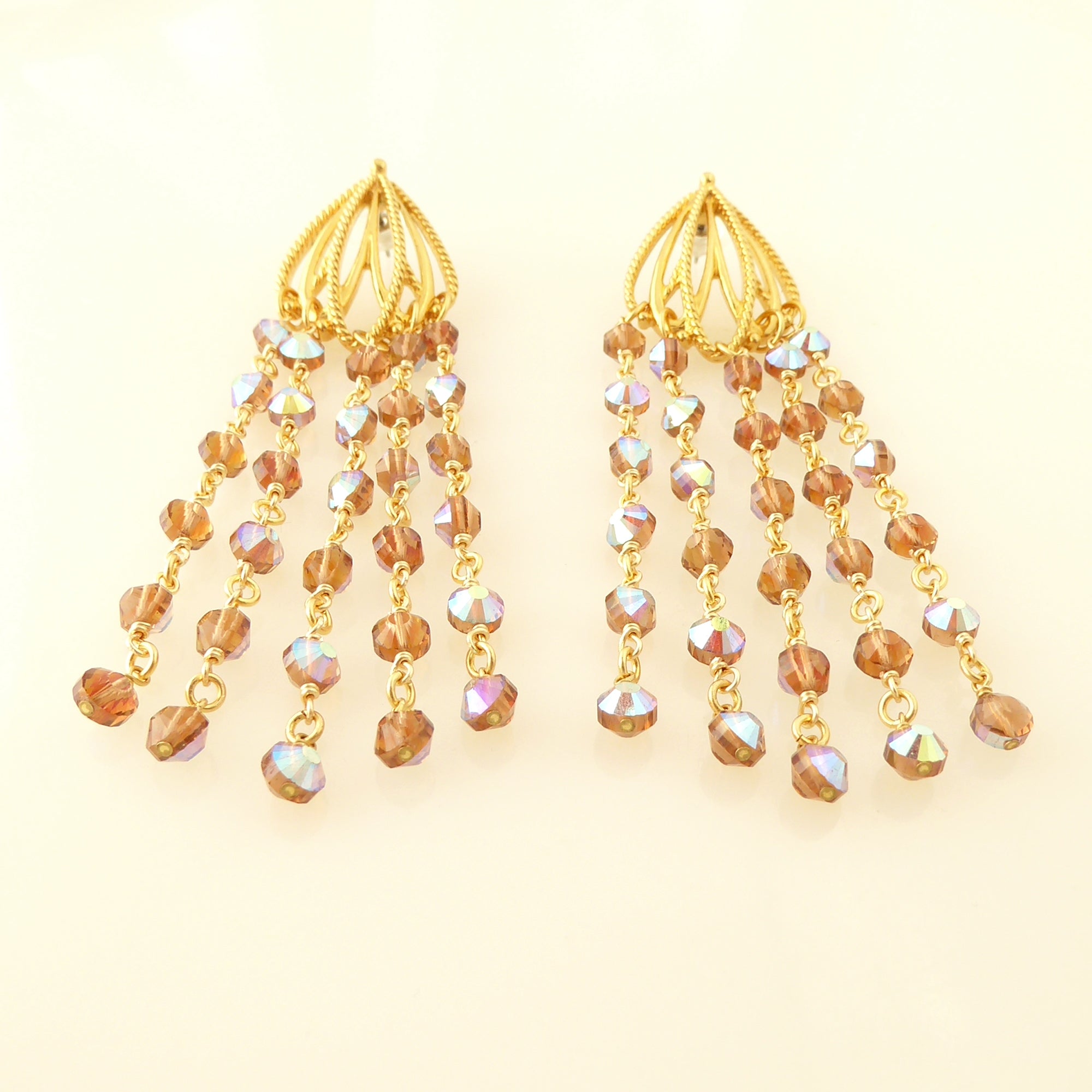 Iridescent topaz chandelier earrings by Jenny Dayco 3