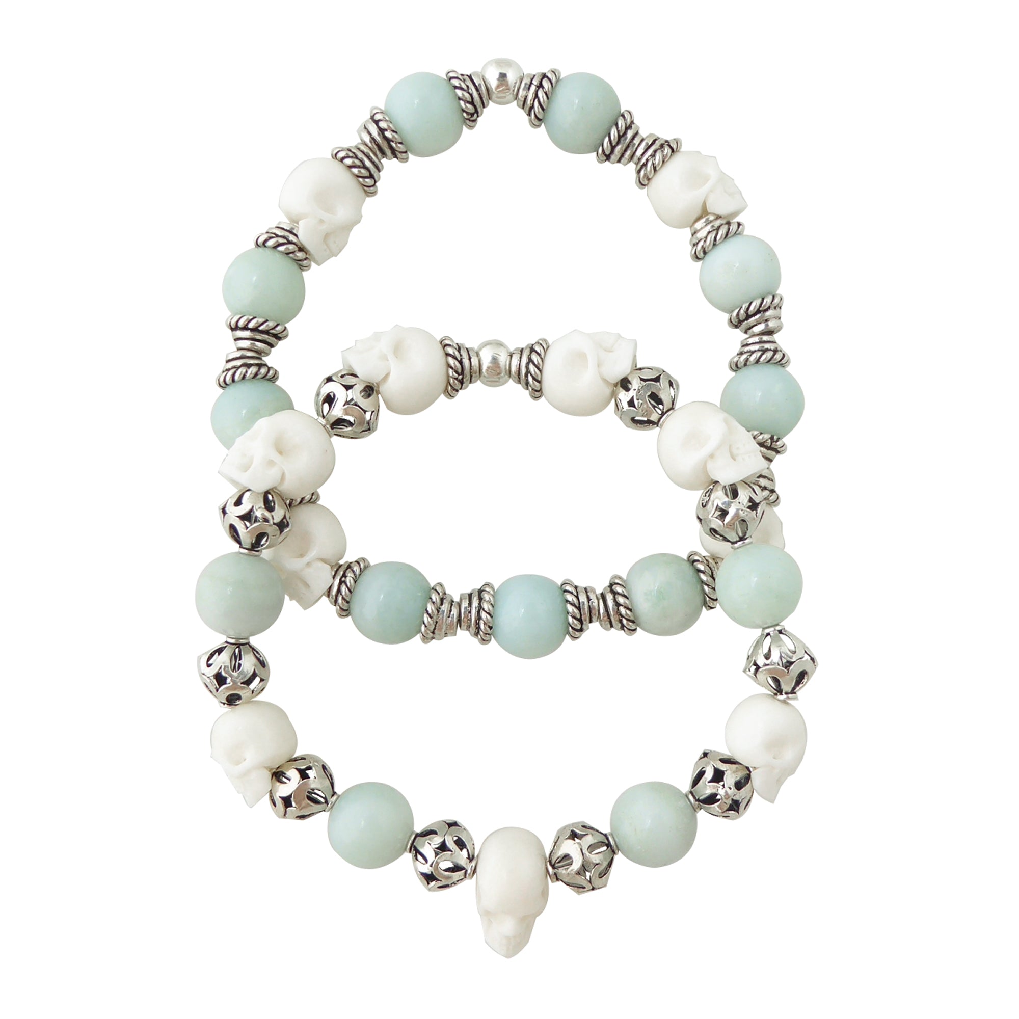 Jade and skull bracelet set by Jenny Dayco 1