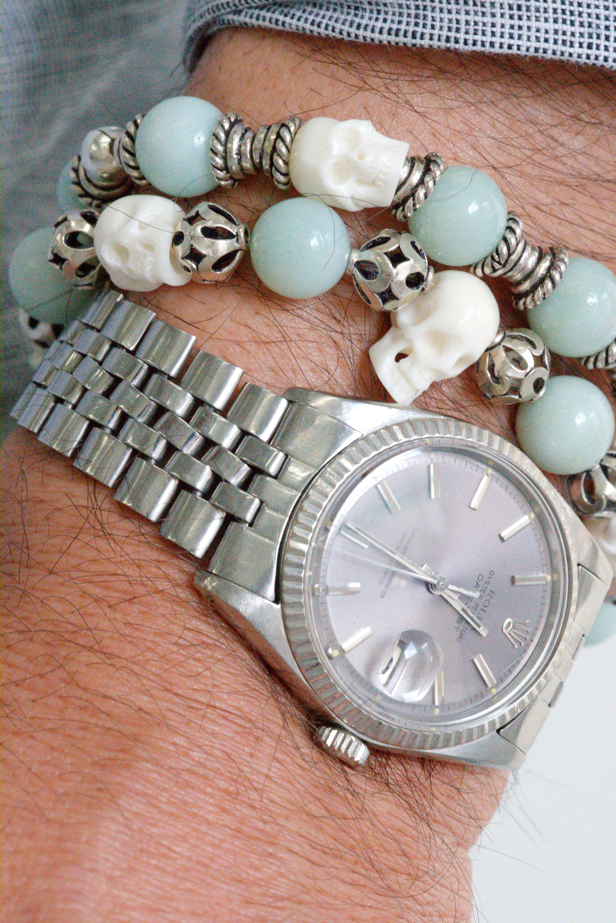 Jade and skull bracelet set by Jenny Dayco 10