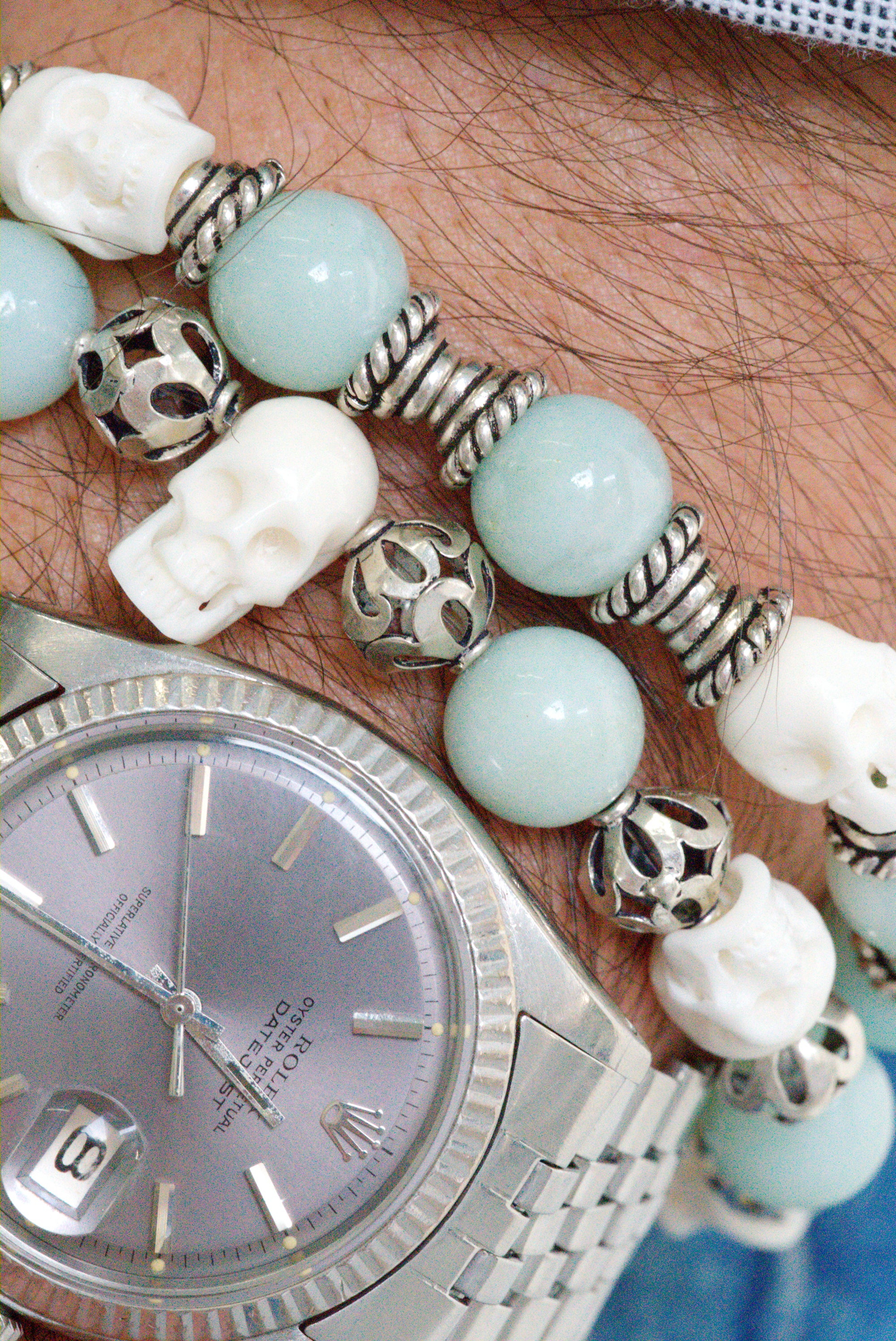 Jade and skull bracelet set by Jenny Dayco 11