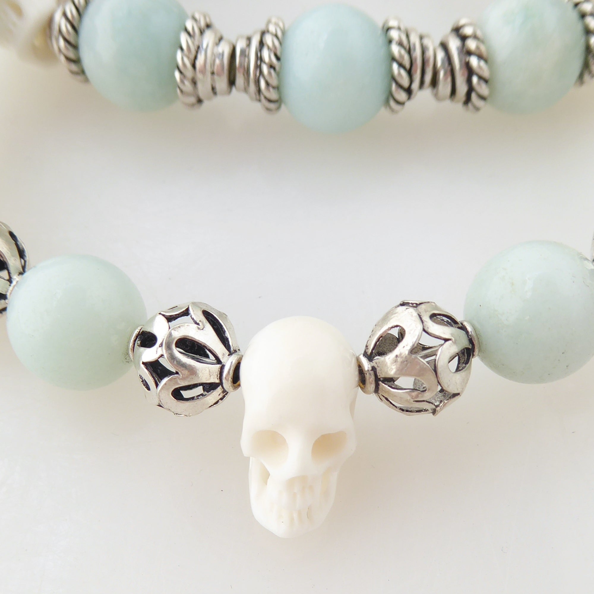 Jade and skull bracelet set by Jenny Dayco 4