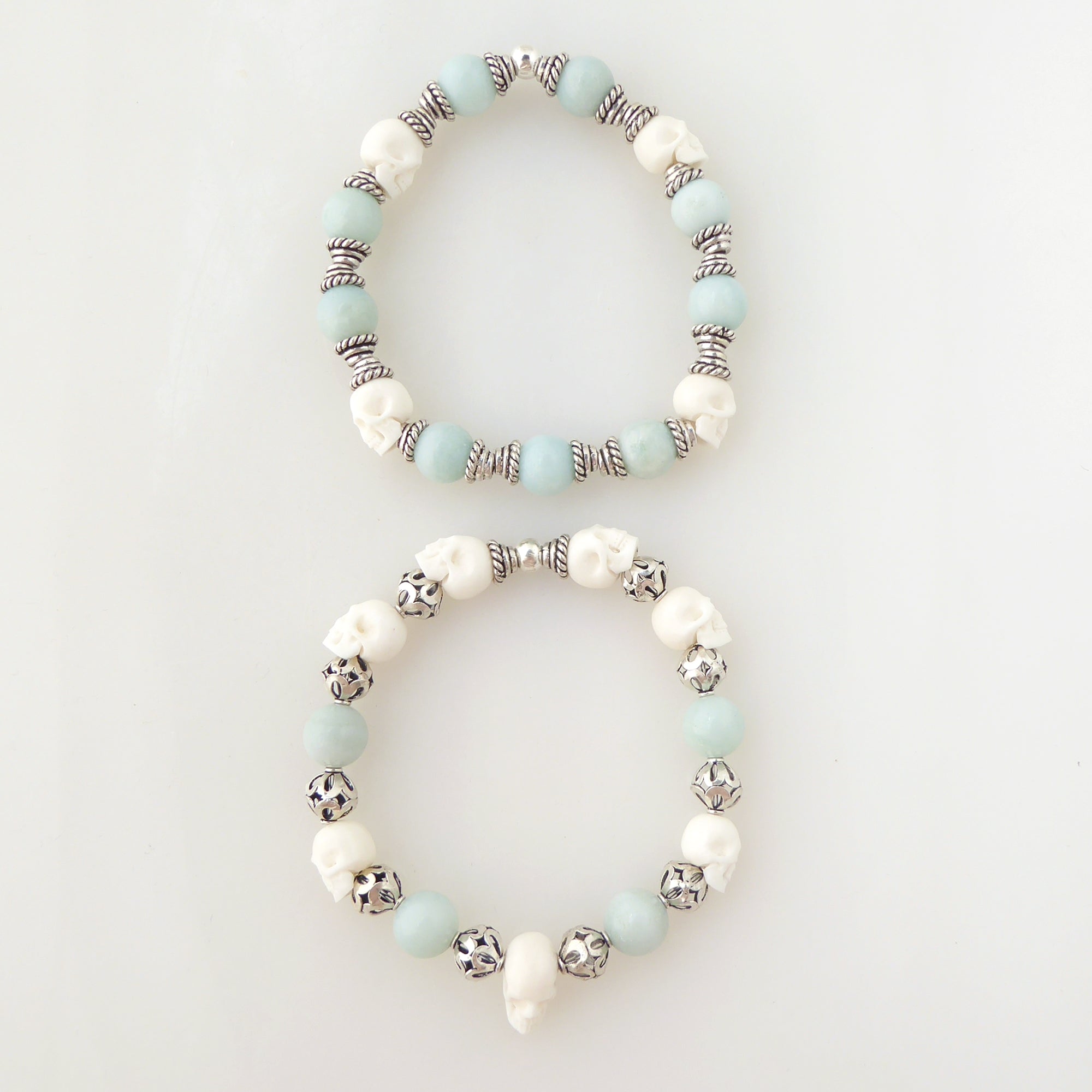Jade and skull bracelet set by Jenny Dayco 5