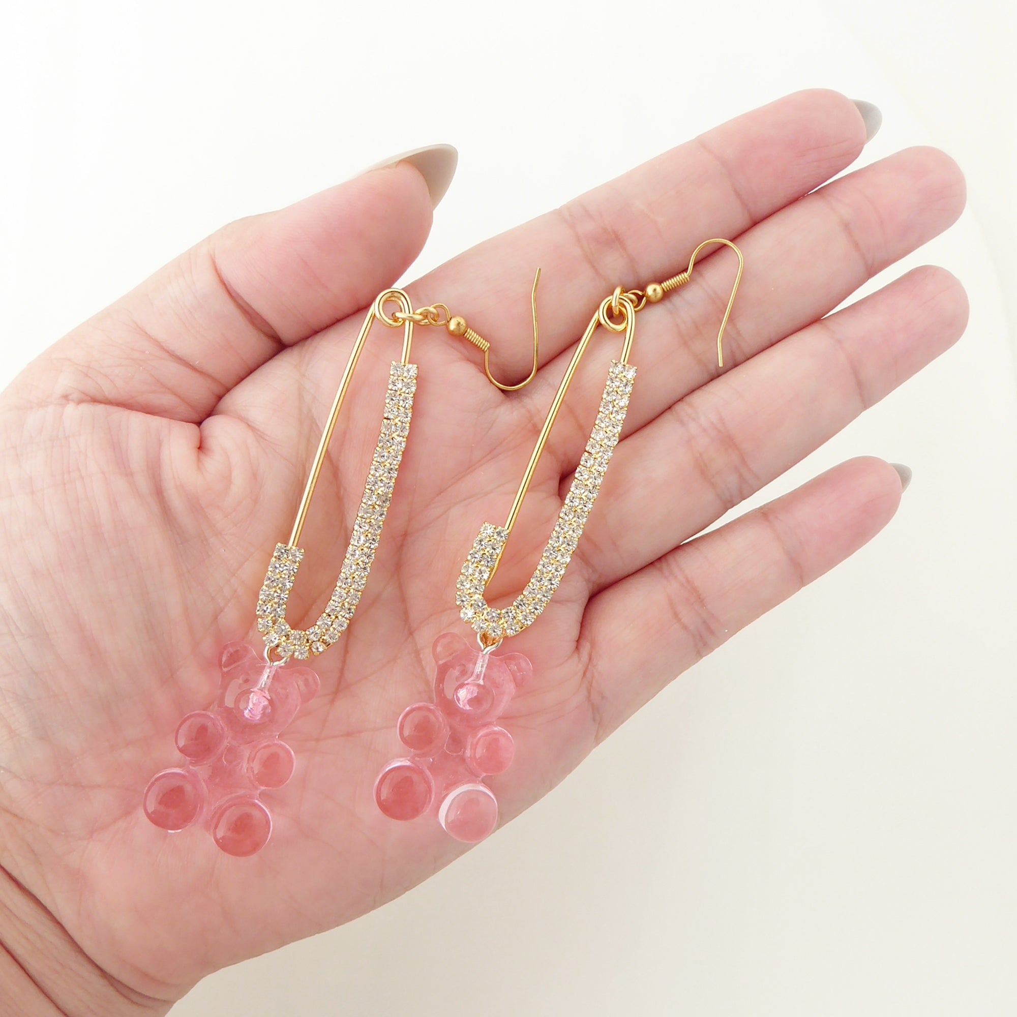 Pink gummy bear earrings by Jenny Dayco 4