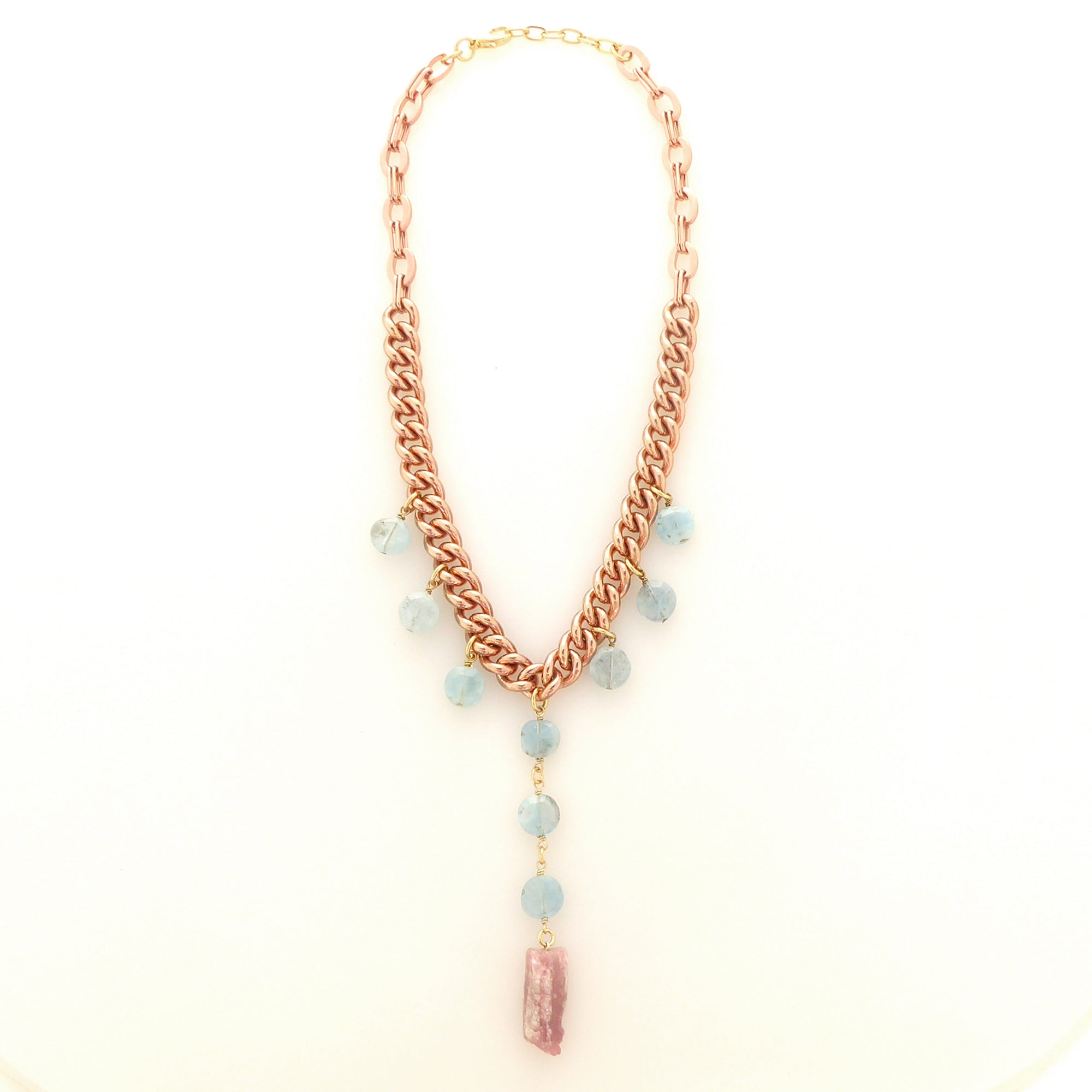 Bahari aquamarine pink tourmaline necklace by Jenny Dayco 6