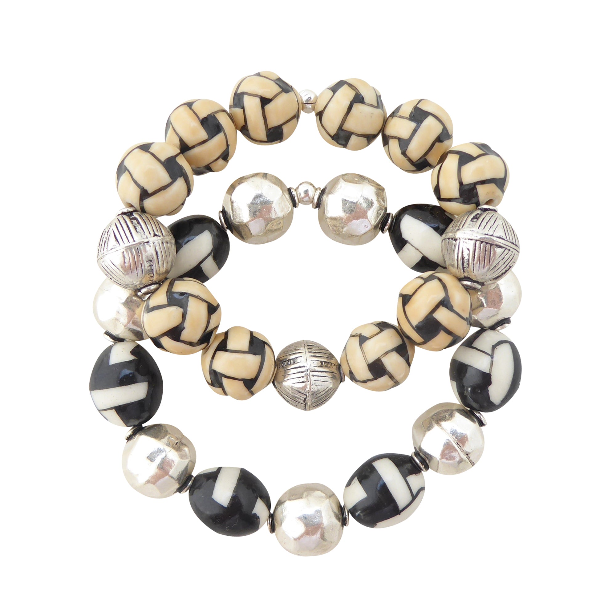 Basketweave enamel bracelets by Jenny Dayco 1