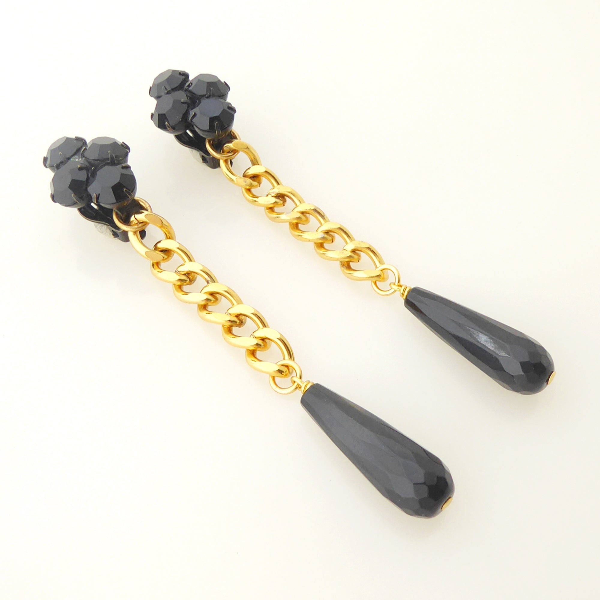    Black onyx teardrop earrings by Jenny Dayco 2