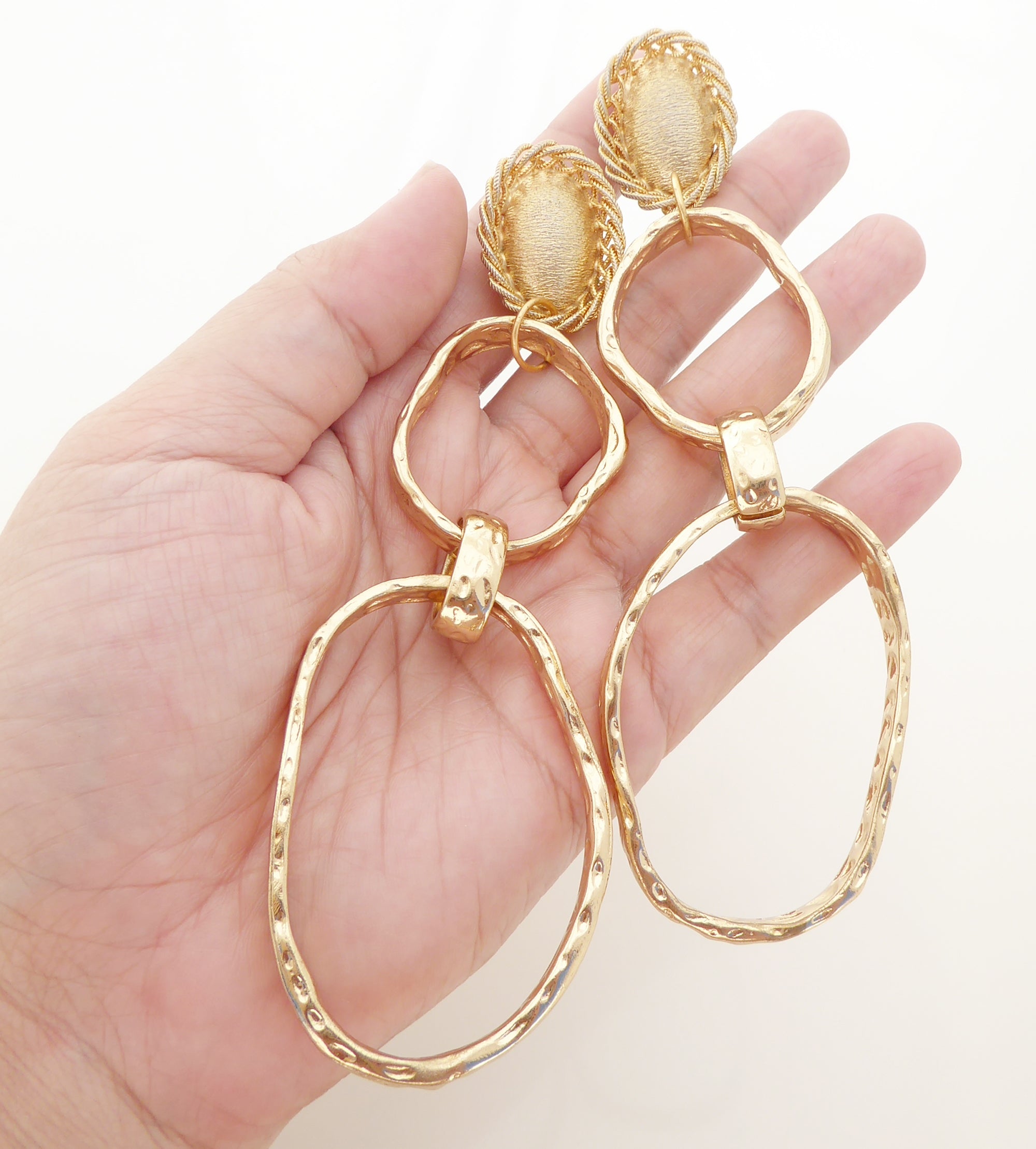 Blair hammered oval earrings