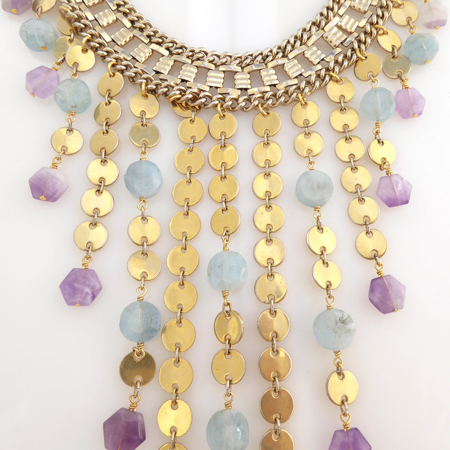 Carmeline aquamarine and amethyst necklace by Jenny Dayco 5