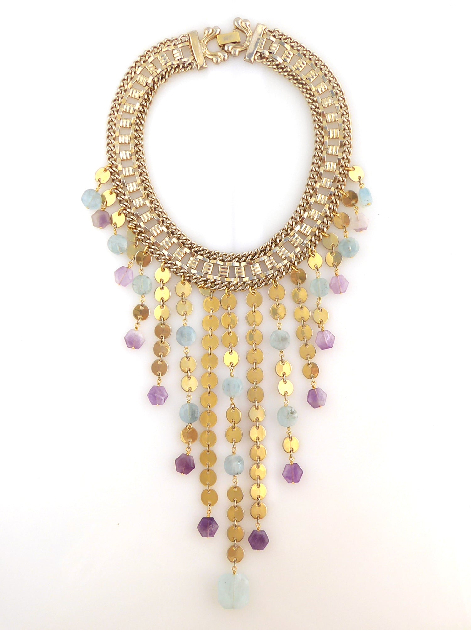 Carmeline aquamarine and amethyst necklace by Jenny Dayco 7