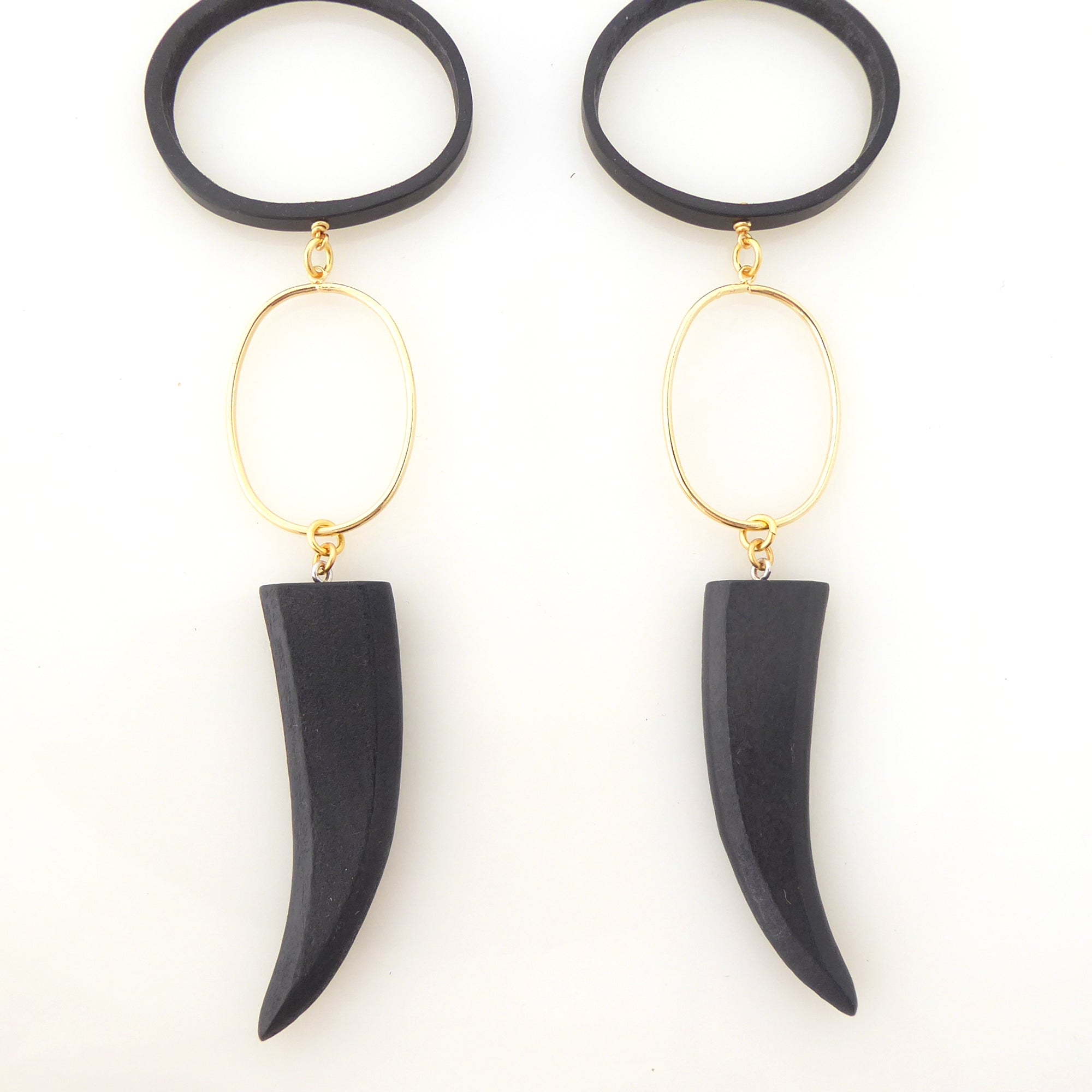 Crescent horn earrings by Jenny Dayco 4