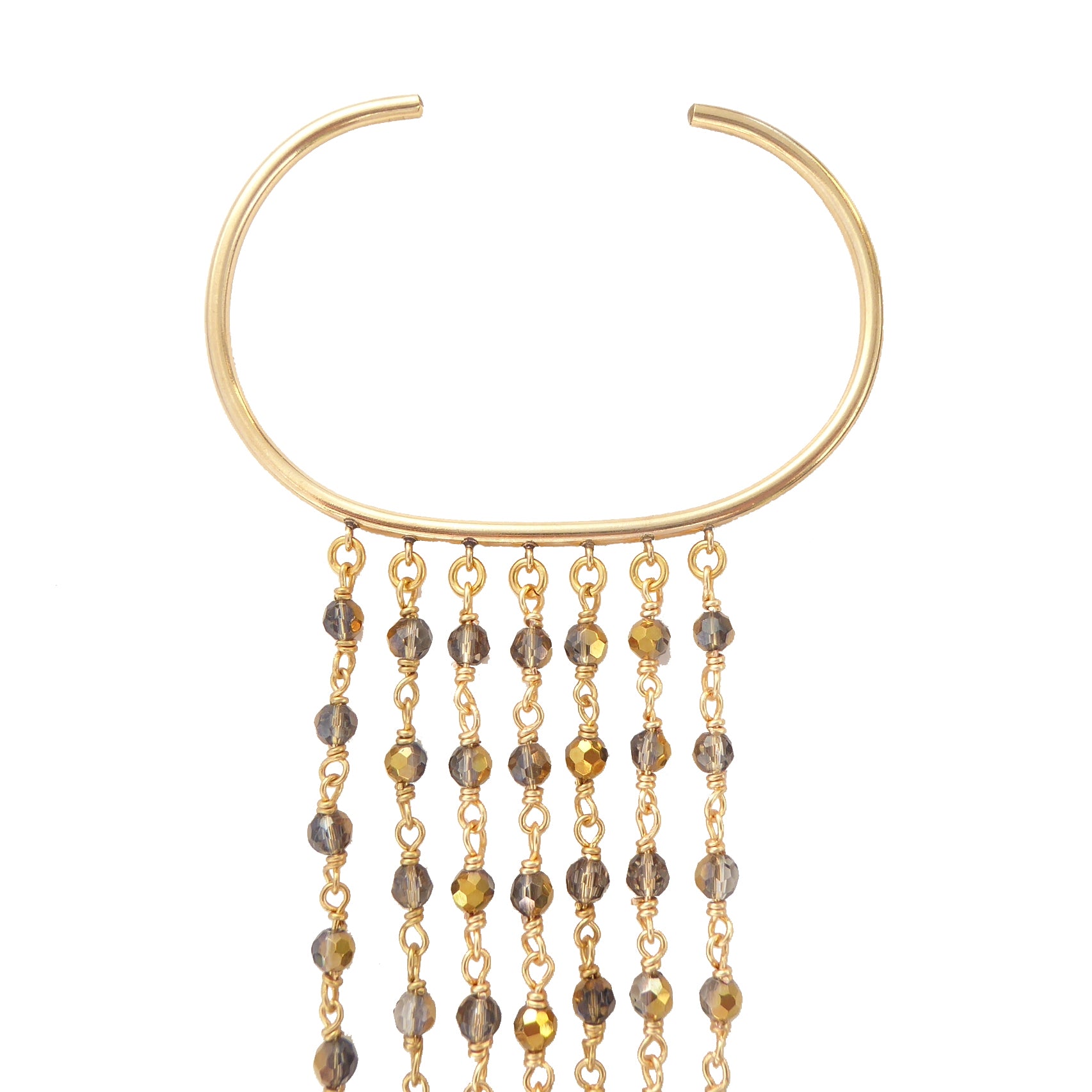 Gold filled crystal fringe bracelet by Jenny Dayco 1