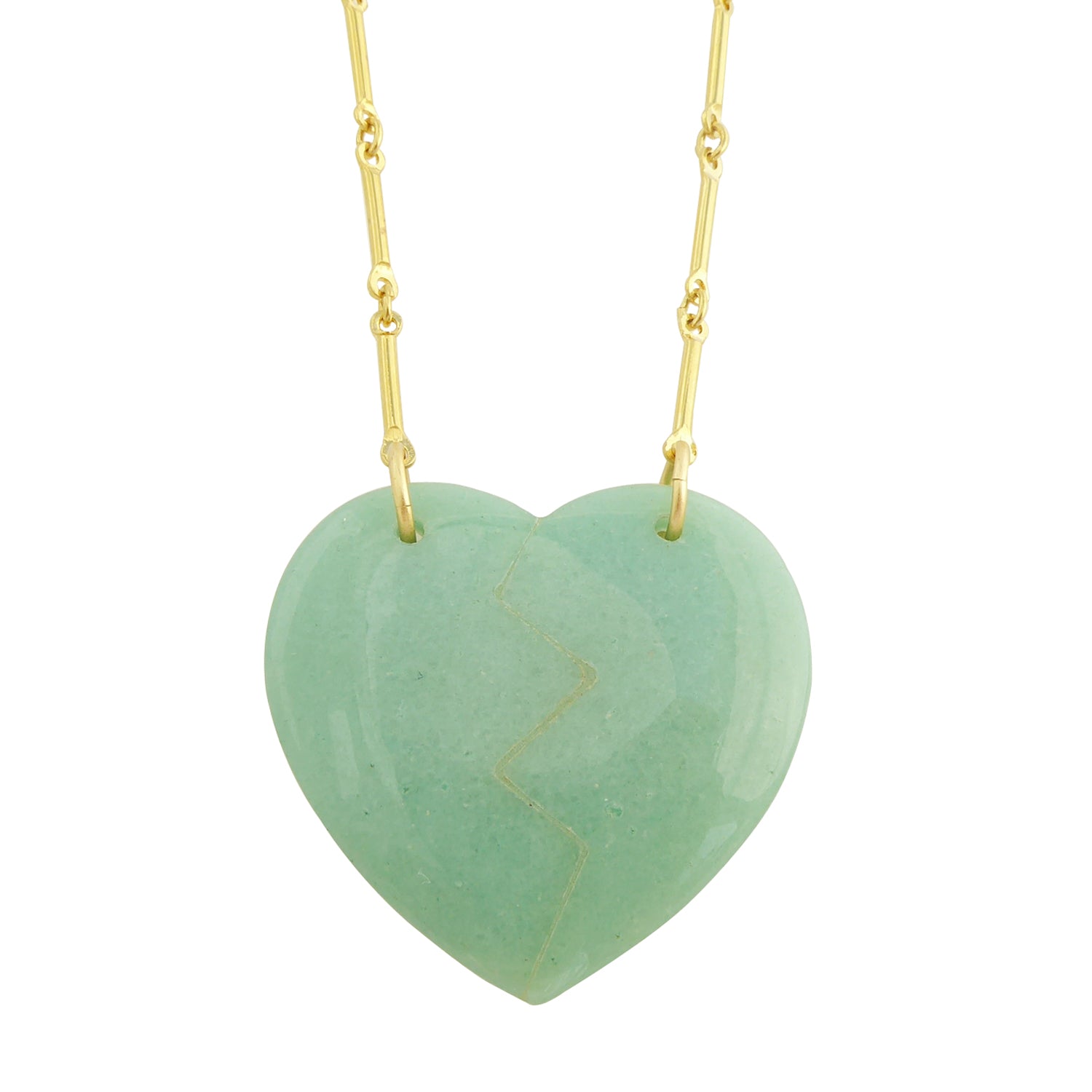 Green aventurine heartbreak necklace by Jenny Dayco 1