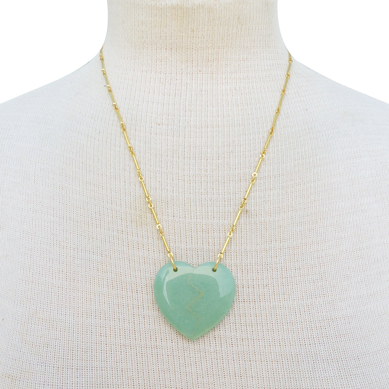 Green aventurine heartbreak necklace by Jenny Dayco 5