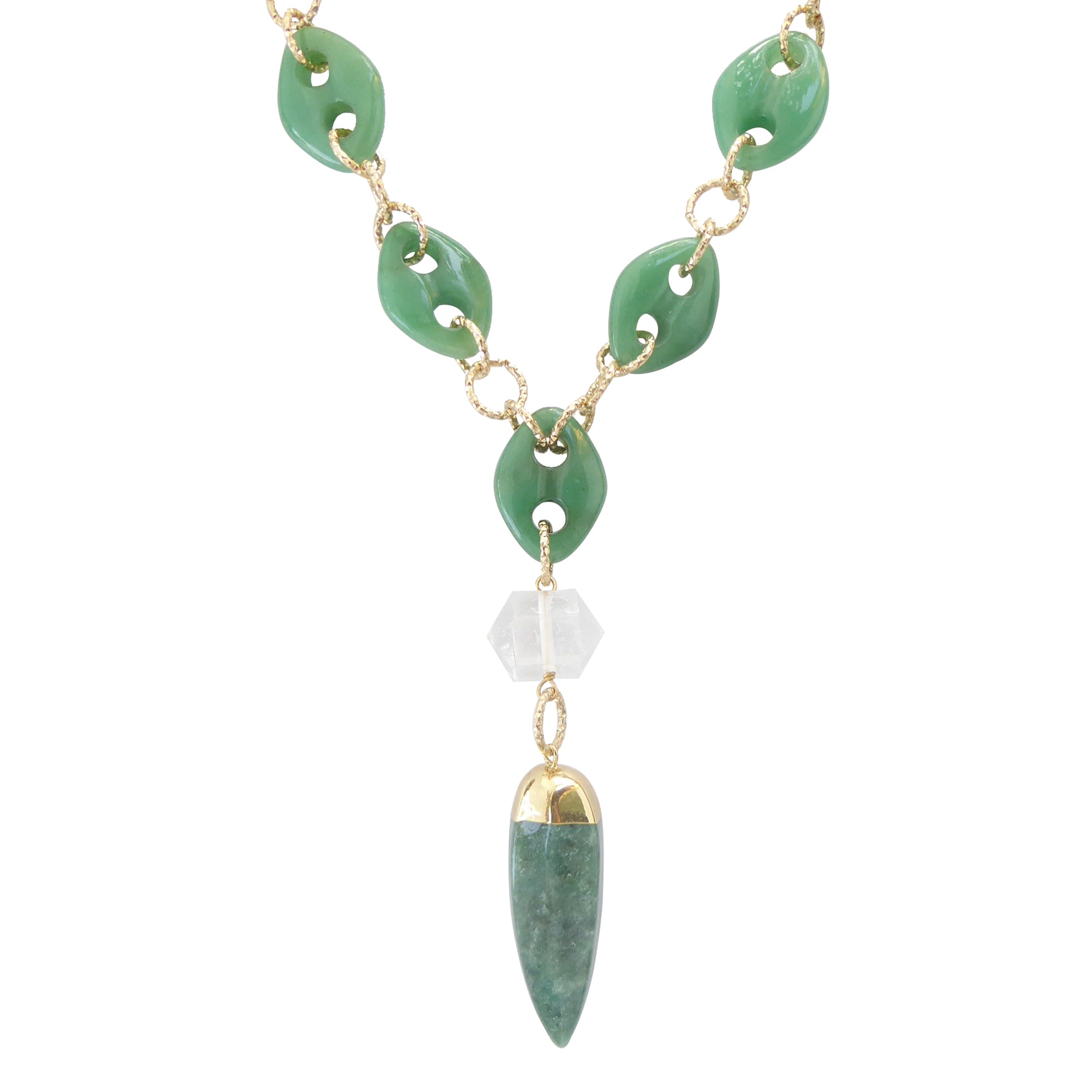 Green quartz spike necklace by Jenny Dayco 1