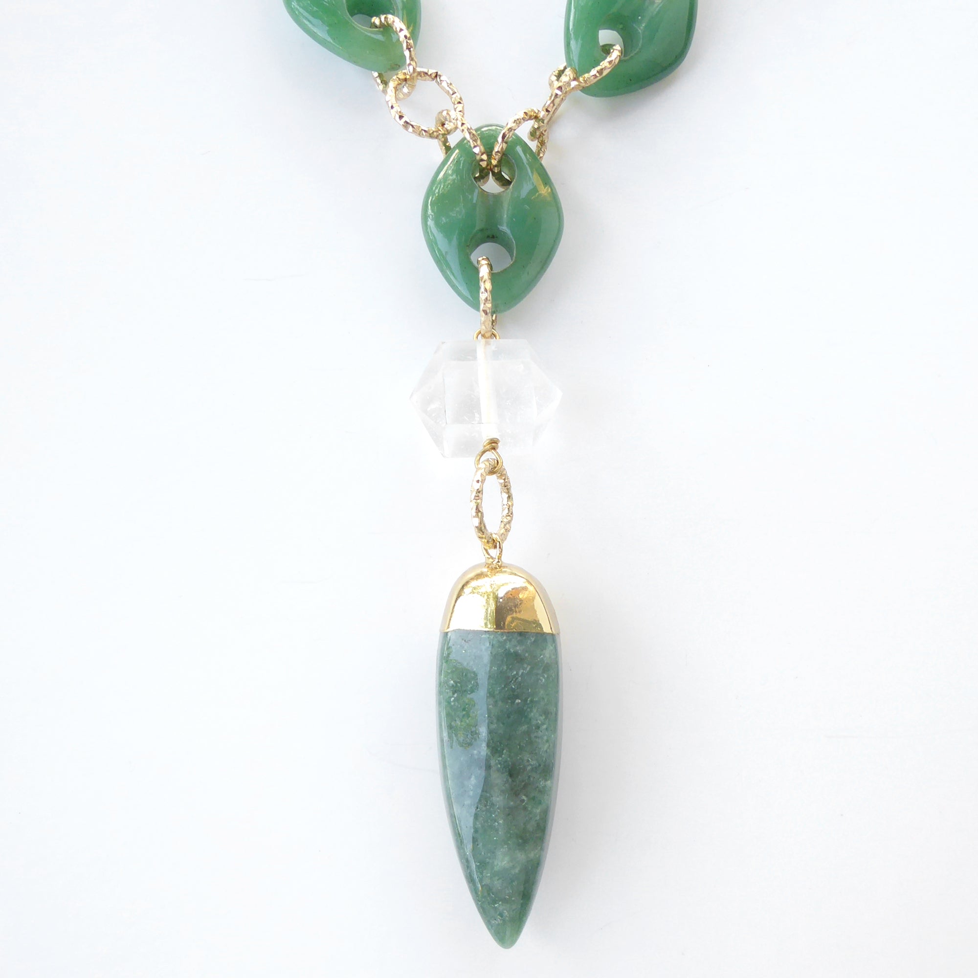 Green quartz spike necklace by Jenny Dayco 4