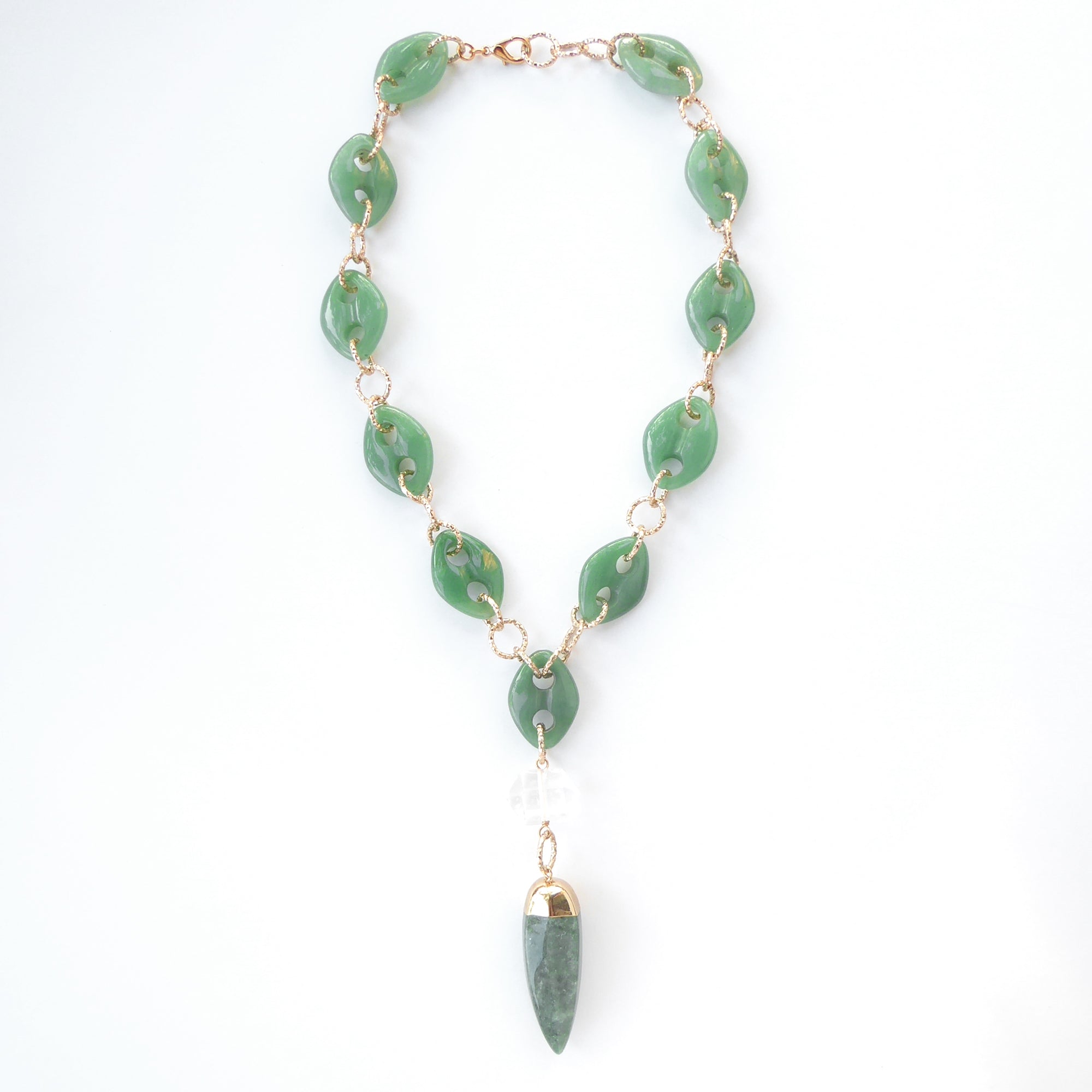 Green quartz spike necklace by Jenny Dayco 6