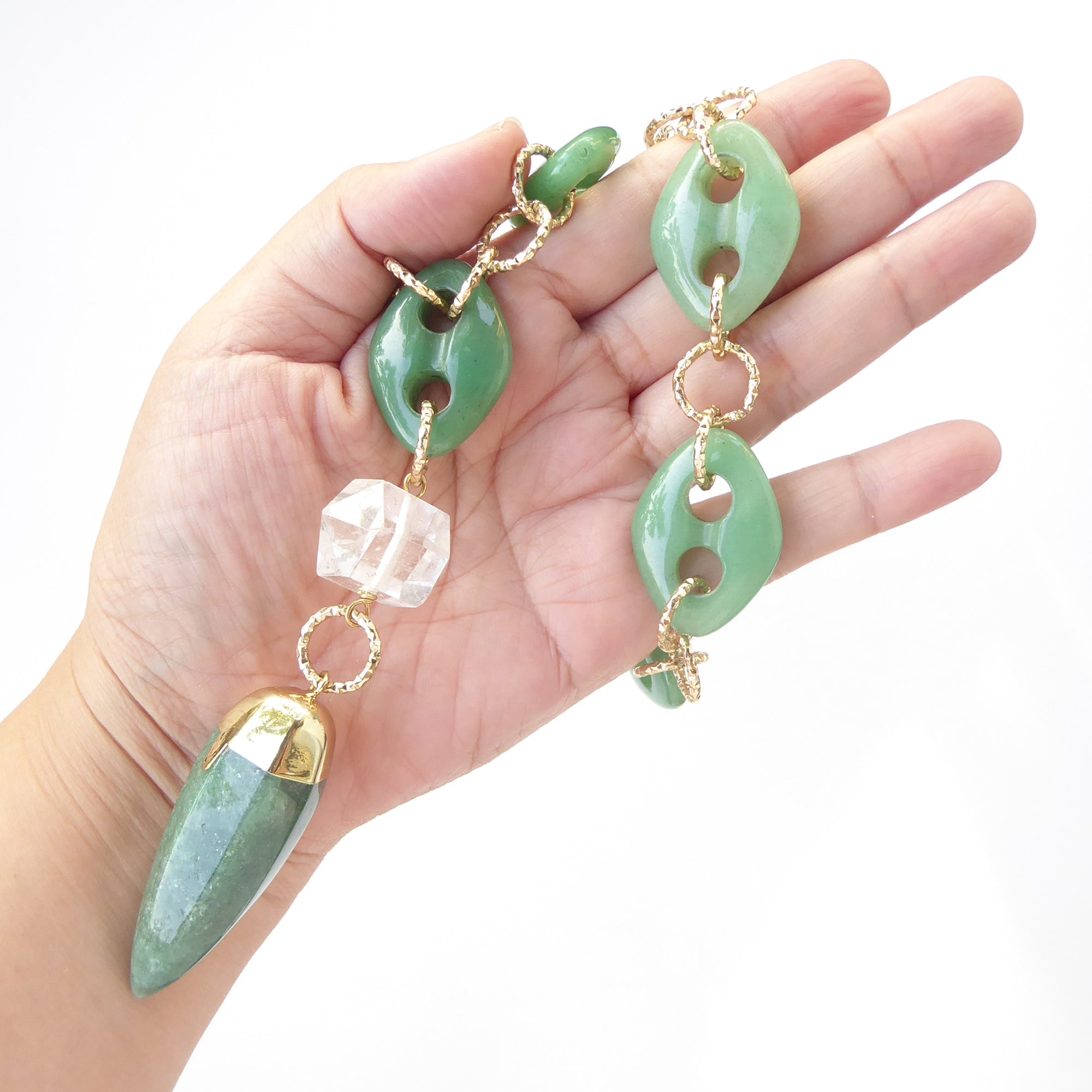 Green quartz spike necklace by Jenny Dayco 7