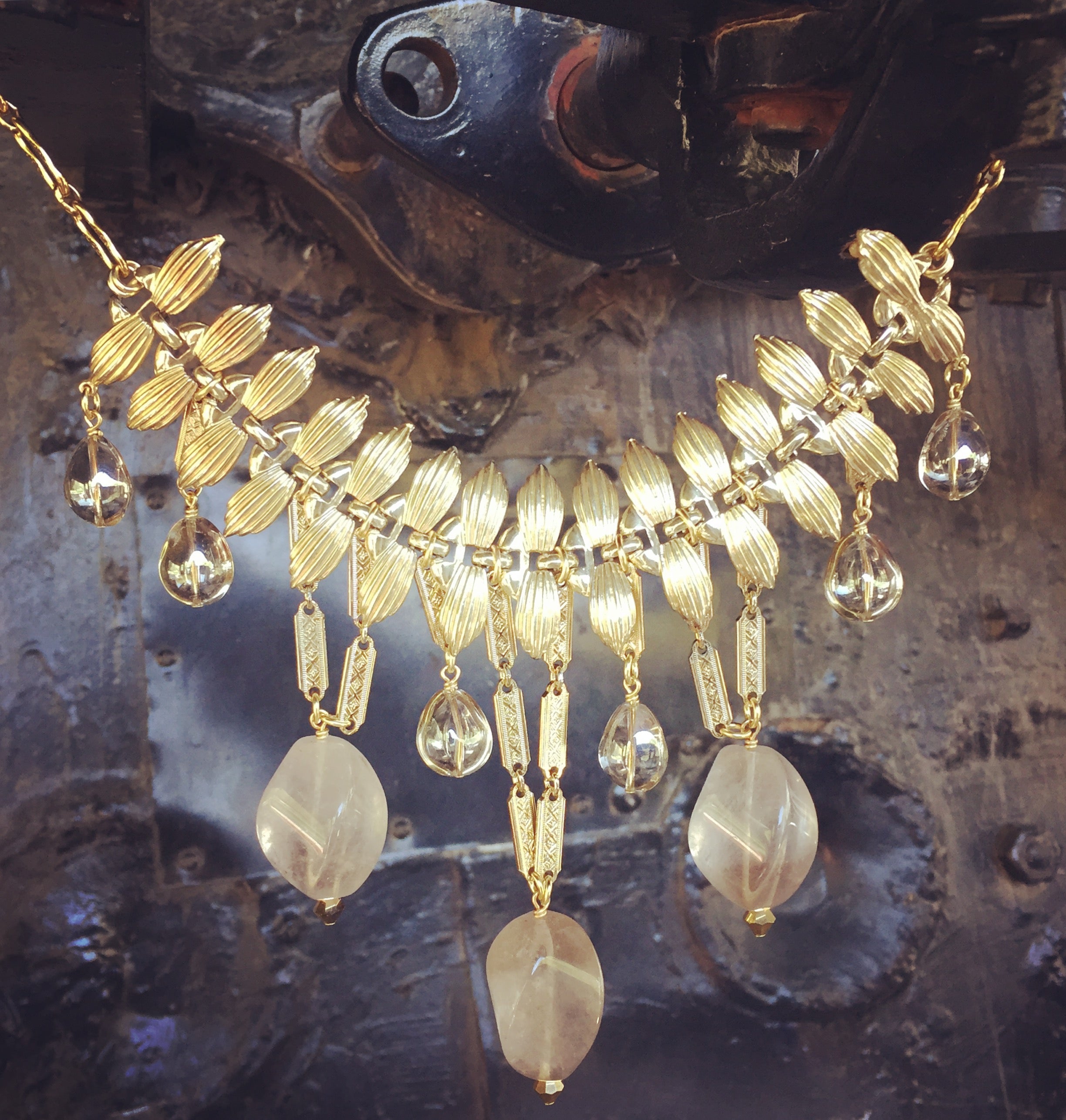 Cloudy quartz necklace by Jenny Dayco