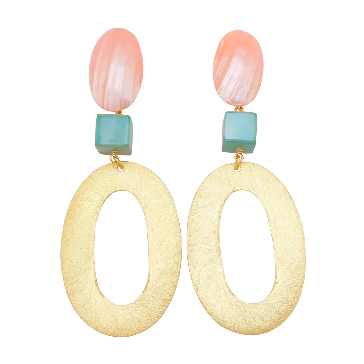 Karakara pastel shell clip on earrings by Jenny Dayco 1