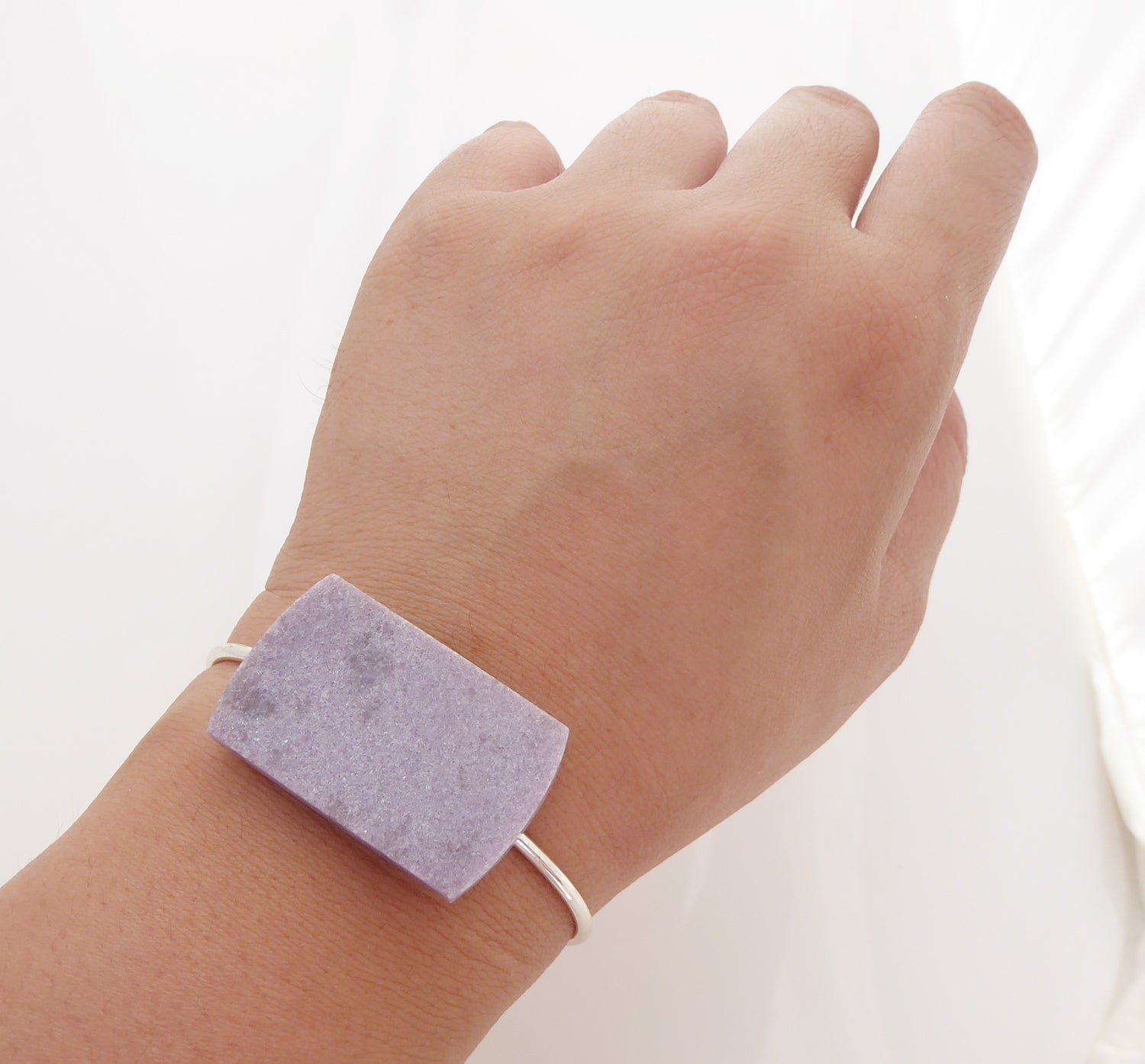 Lepidolite cuff bracelet by Jenny Dayco 5