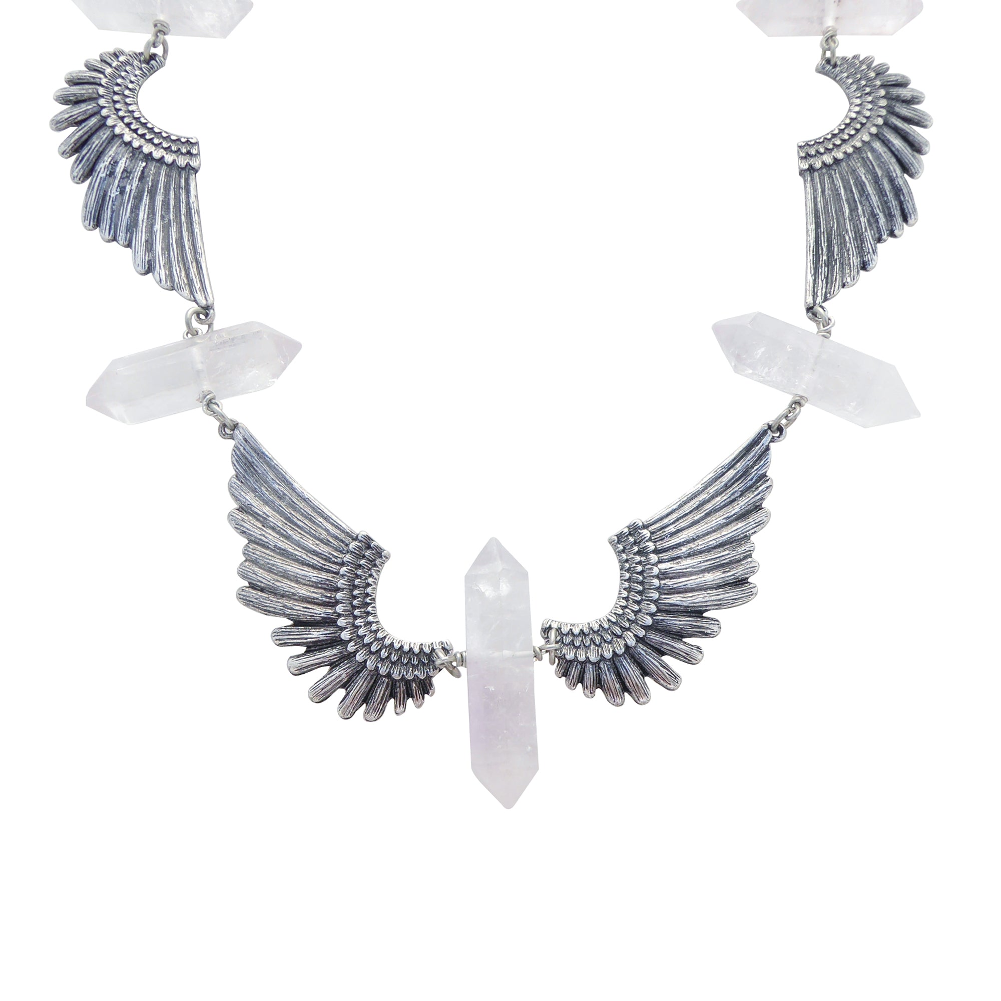 Parendi wing quartz necklace