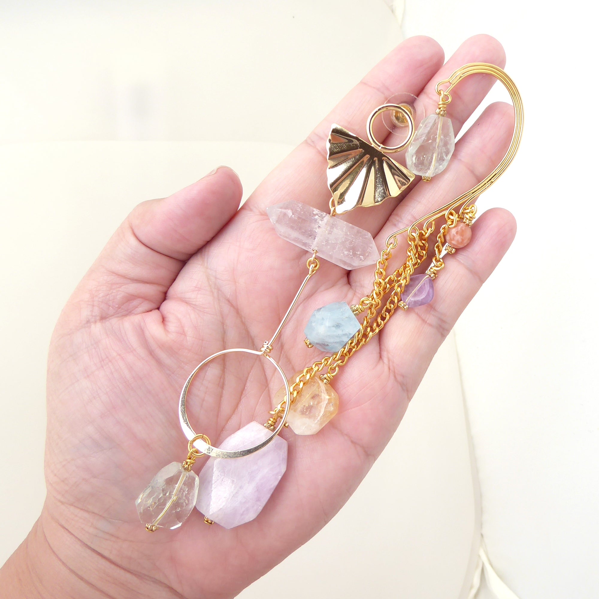 Pastel asymmetrical earring set by Jenny Dayco 6