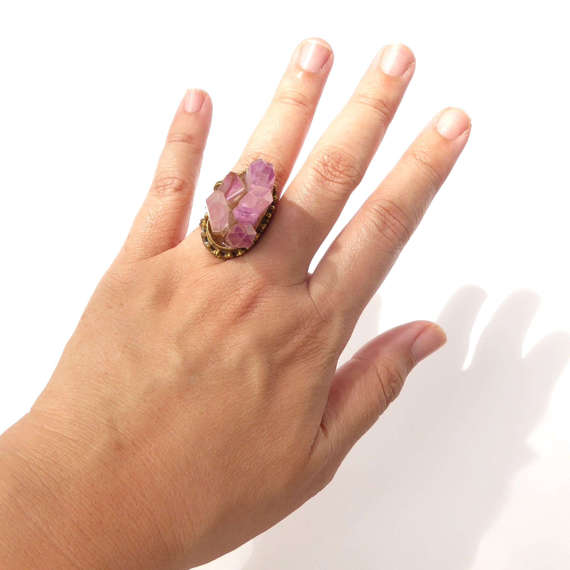 Pink quartz tower ring by Jenny Dayco 6