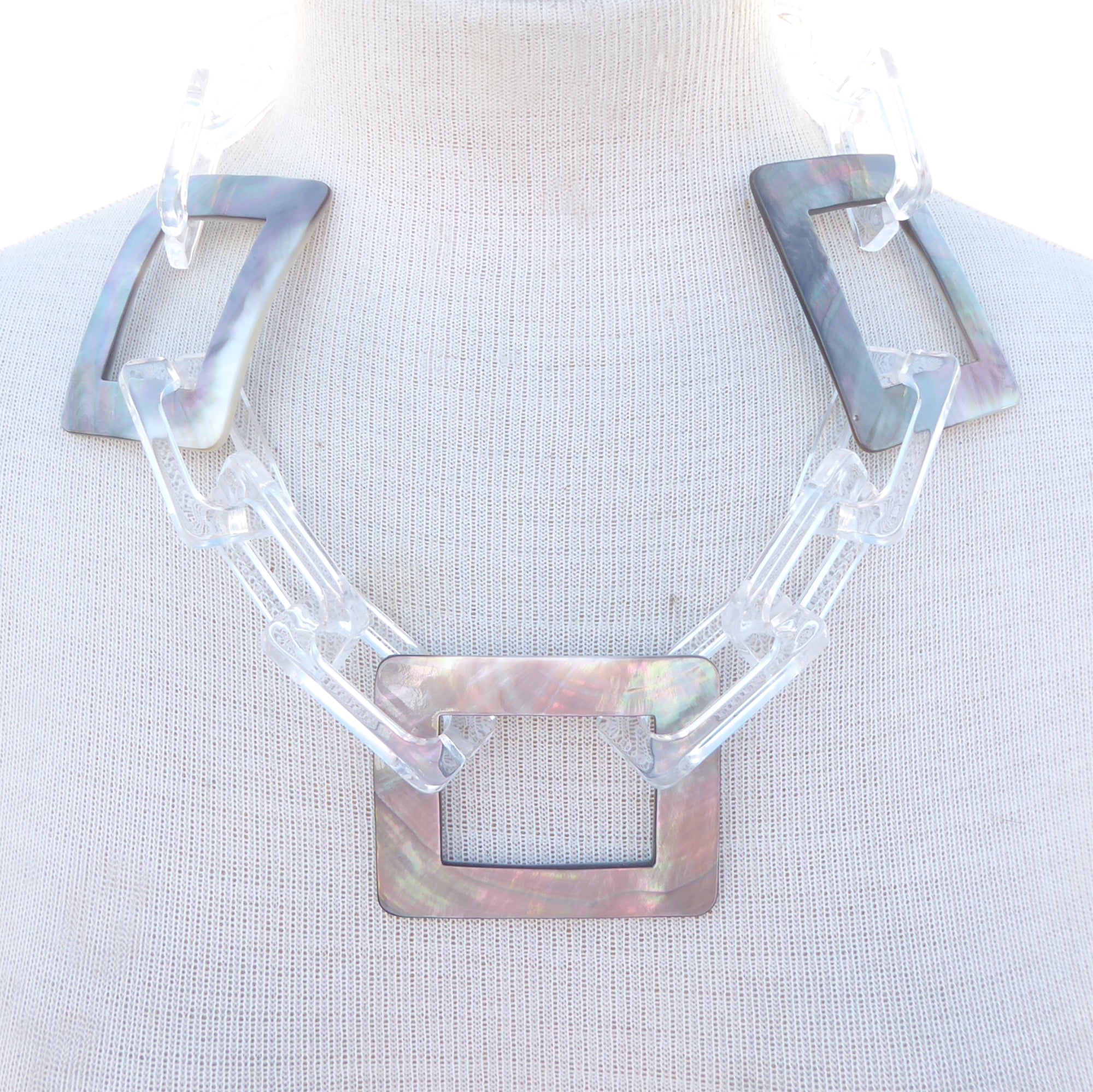 Shell rectangle necklace by Jenny Dayco 6