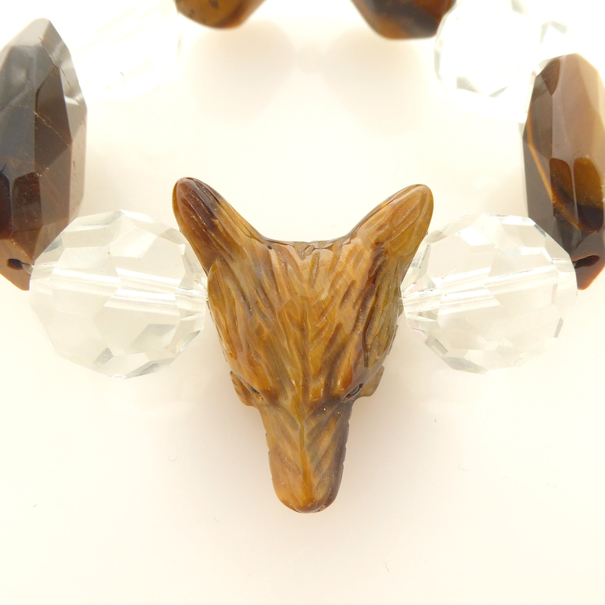 Tigers eye fox head and quartz bracelet by Jenny Dayco 4