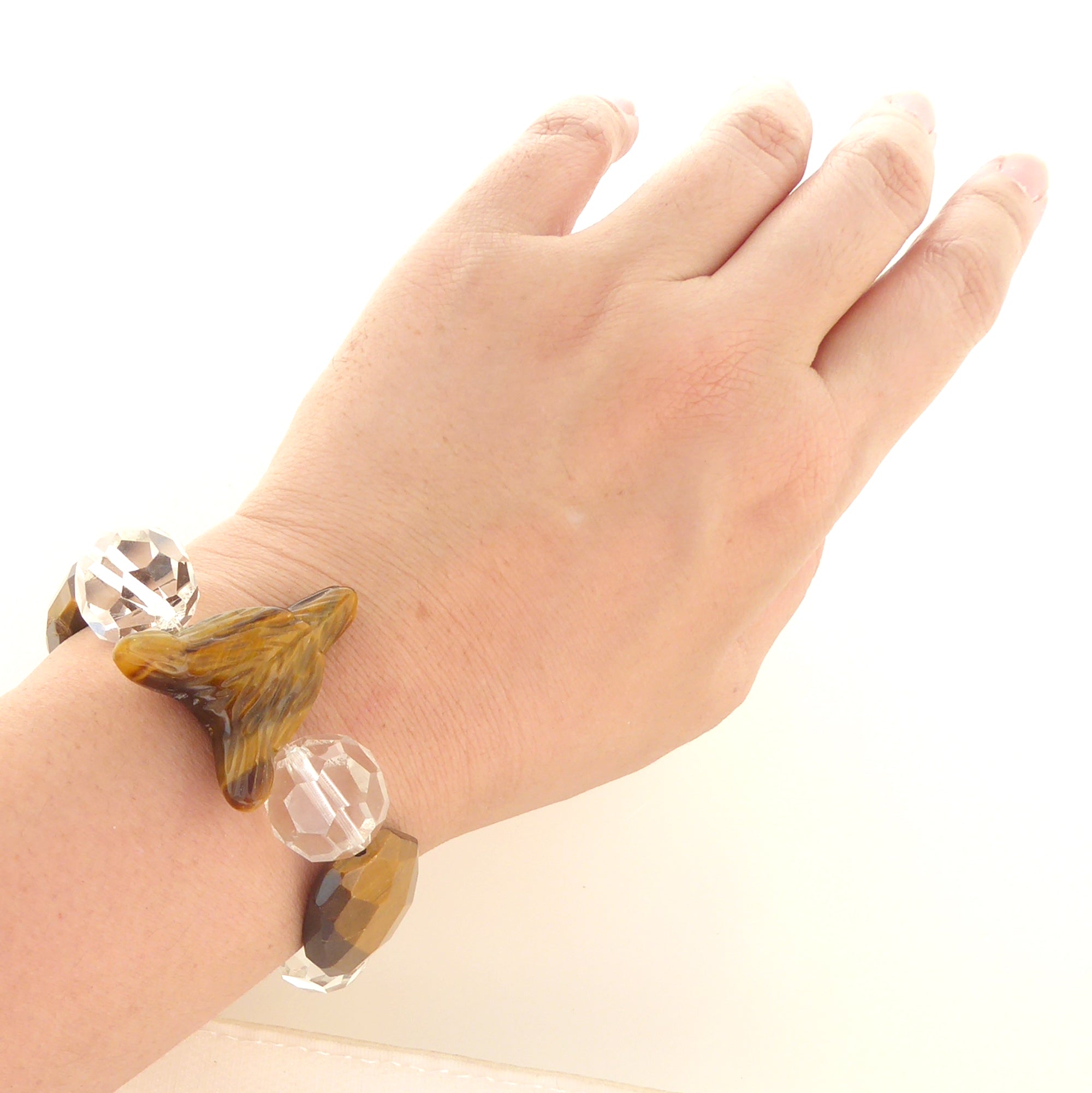 Tigers eye fox head and quartz bracelet by Jenny Dayco 5