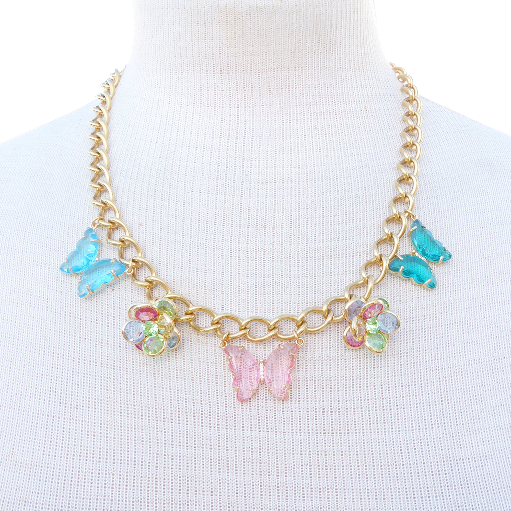 Glass butterfly necklace