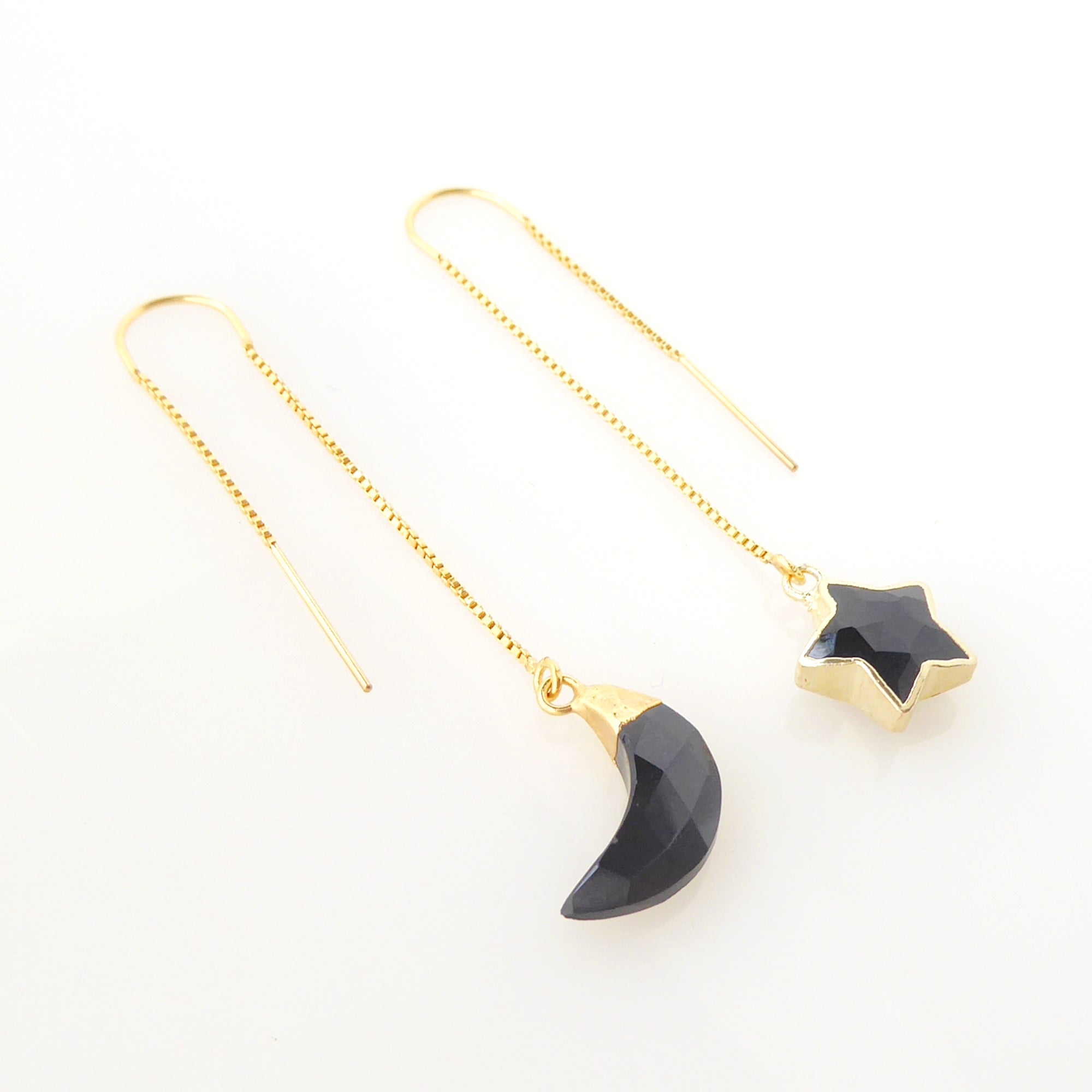 onyx moon and star threader earrings by Jenny Dayco 2