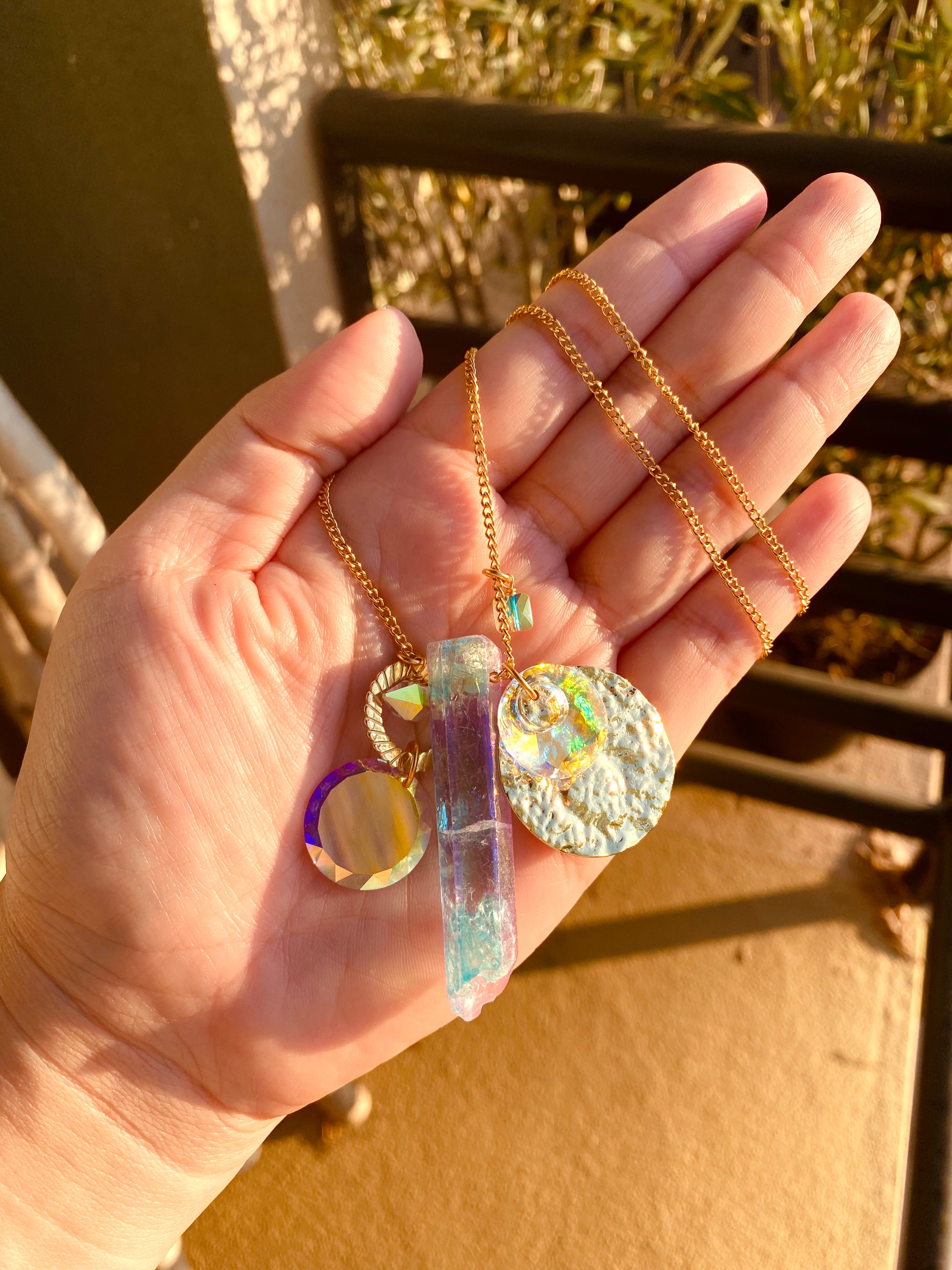 Angel aura quartz necklace by Jenny Dayco 7