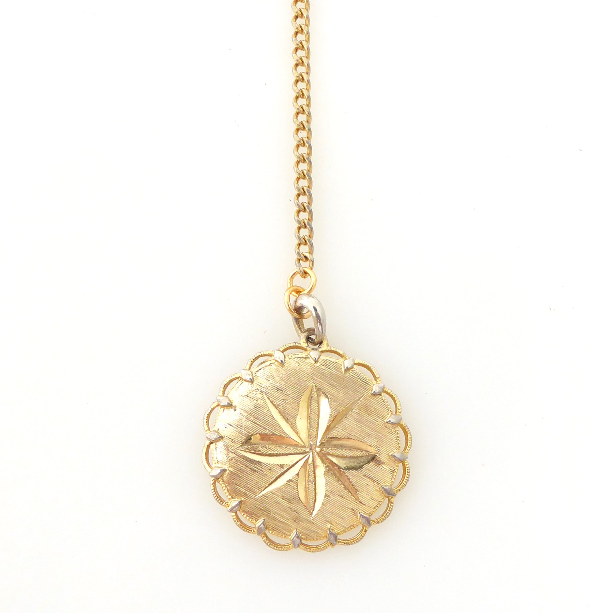 Abstract gold compass layered necklace by Jenny Dayco 4