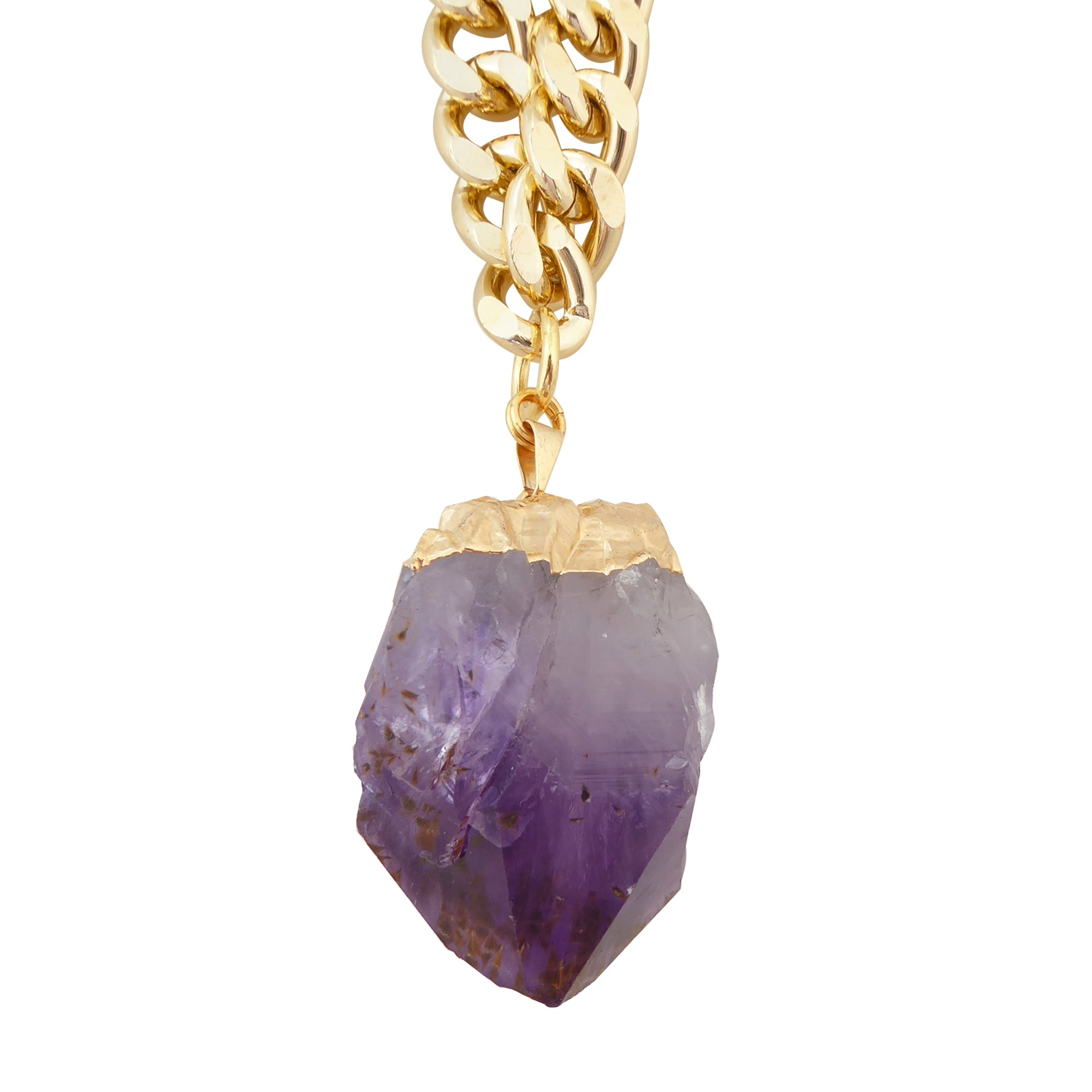 Amethyst and goethite pendant necklace by Jenny Dayco 1