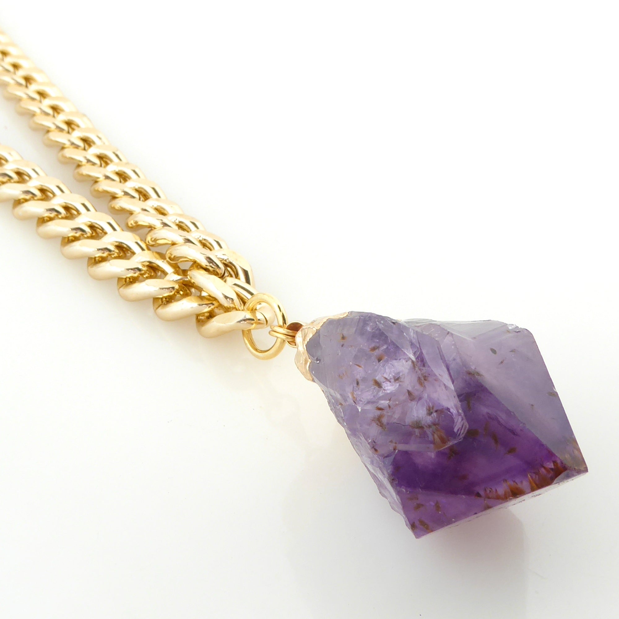 Amethyst and goethite pendant necklace by Jenny Dayco 2