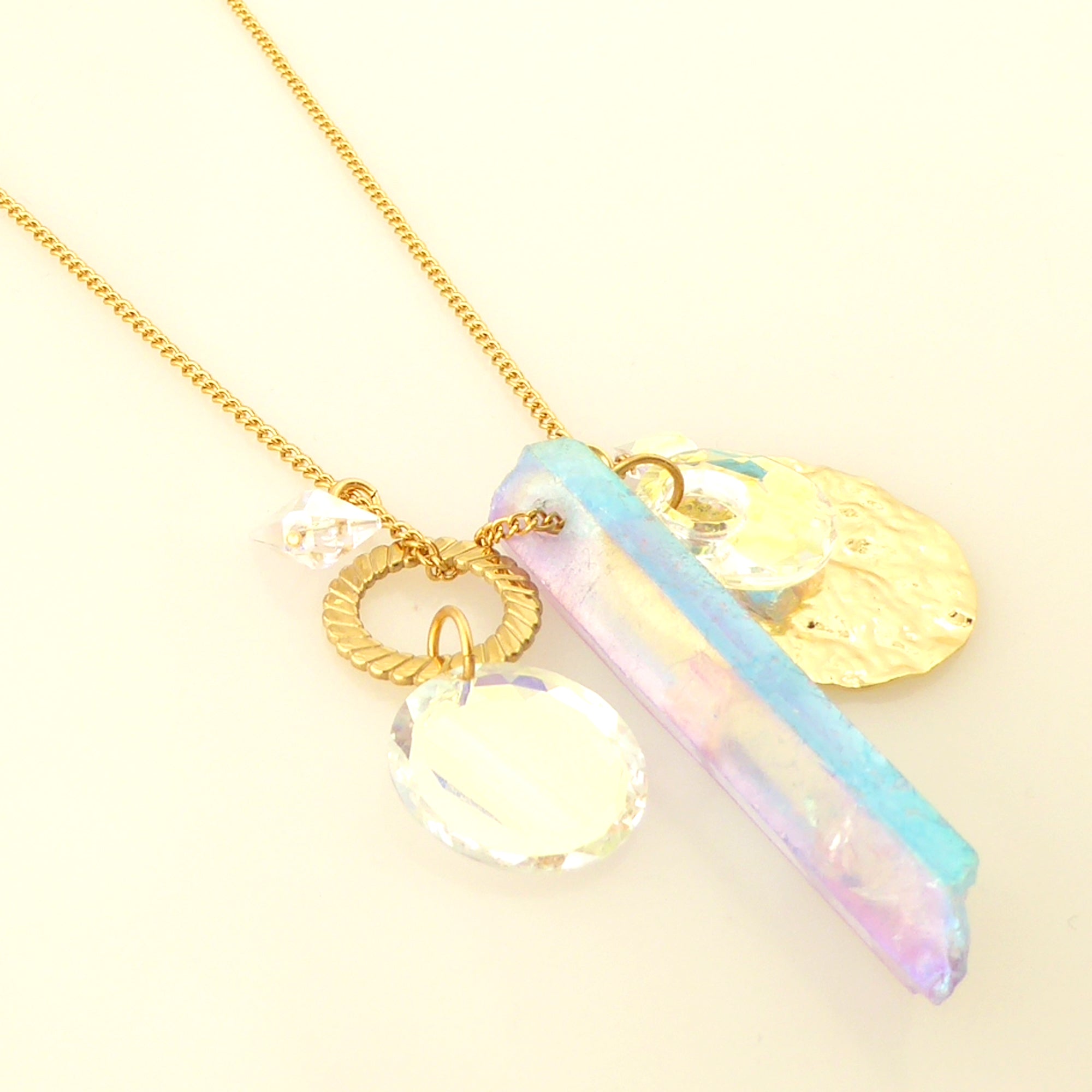 Angel aura quartz necklace by Jenny Dayco 2
