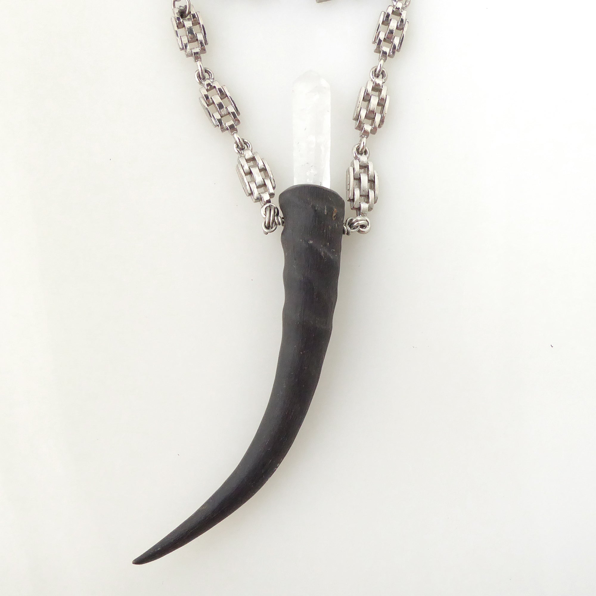 Antelope horn and quartz necklace by Jenny Dayco 4