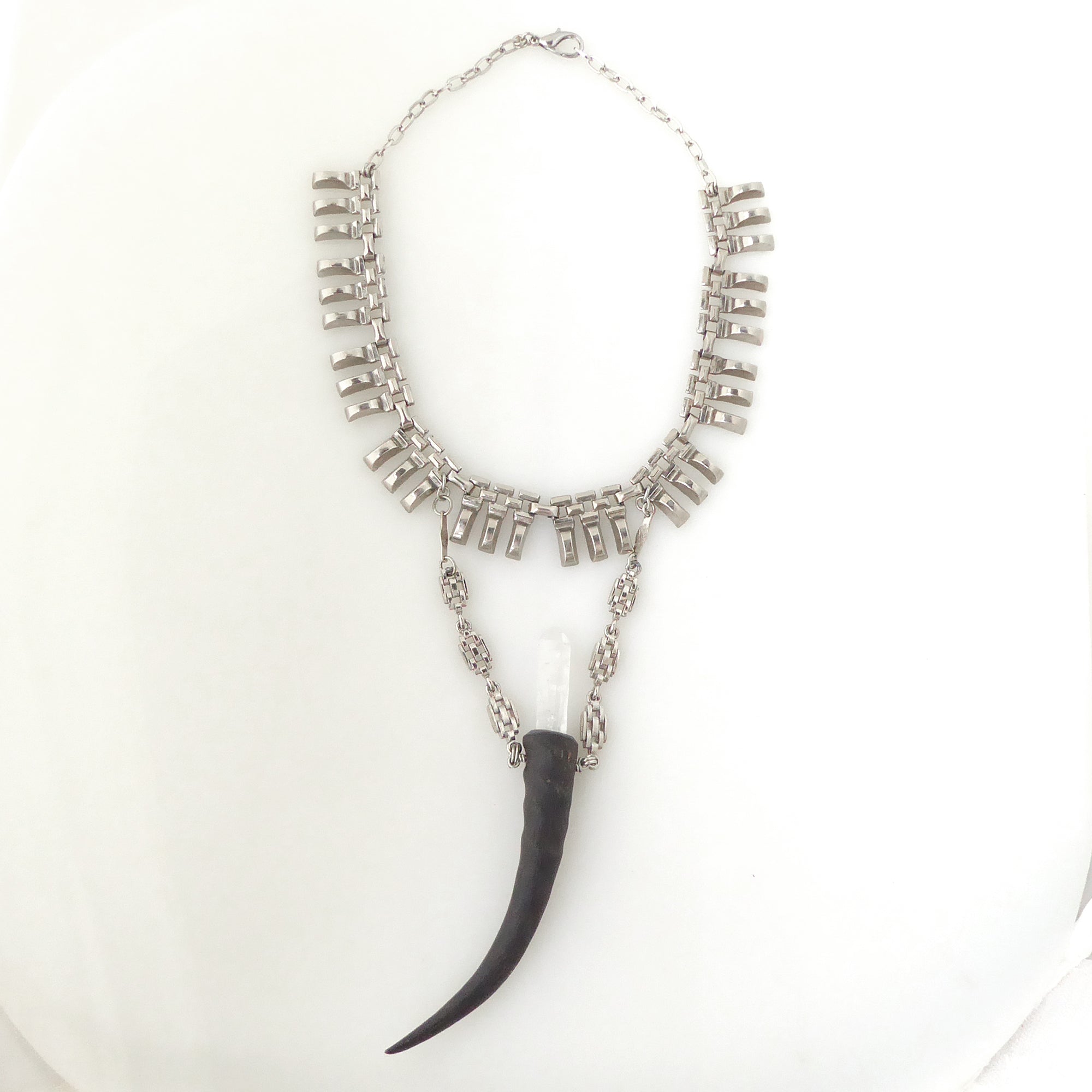 Antelope horn and quartz necklace by Jenny Dayco 6