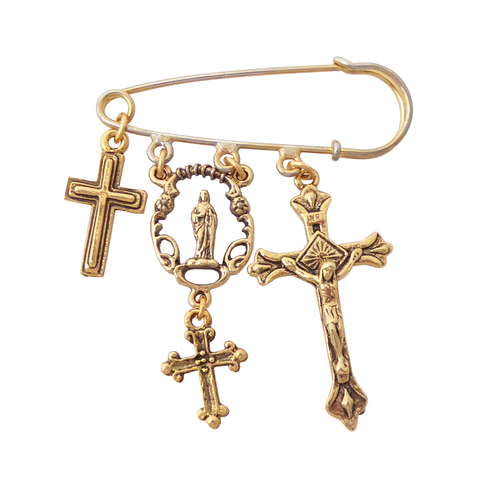 Antique gold cross brooch by Jenny Dayco 1