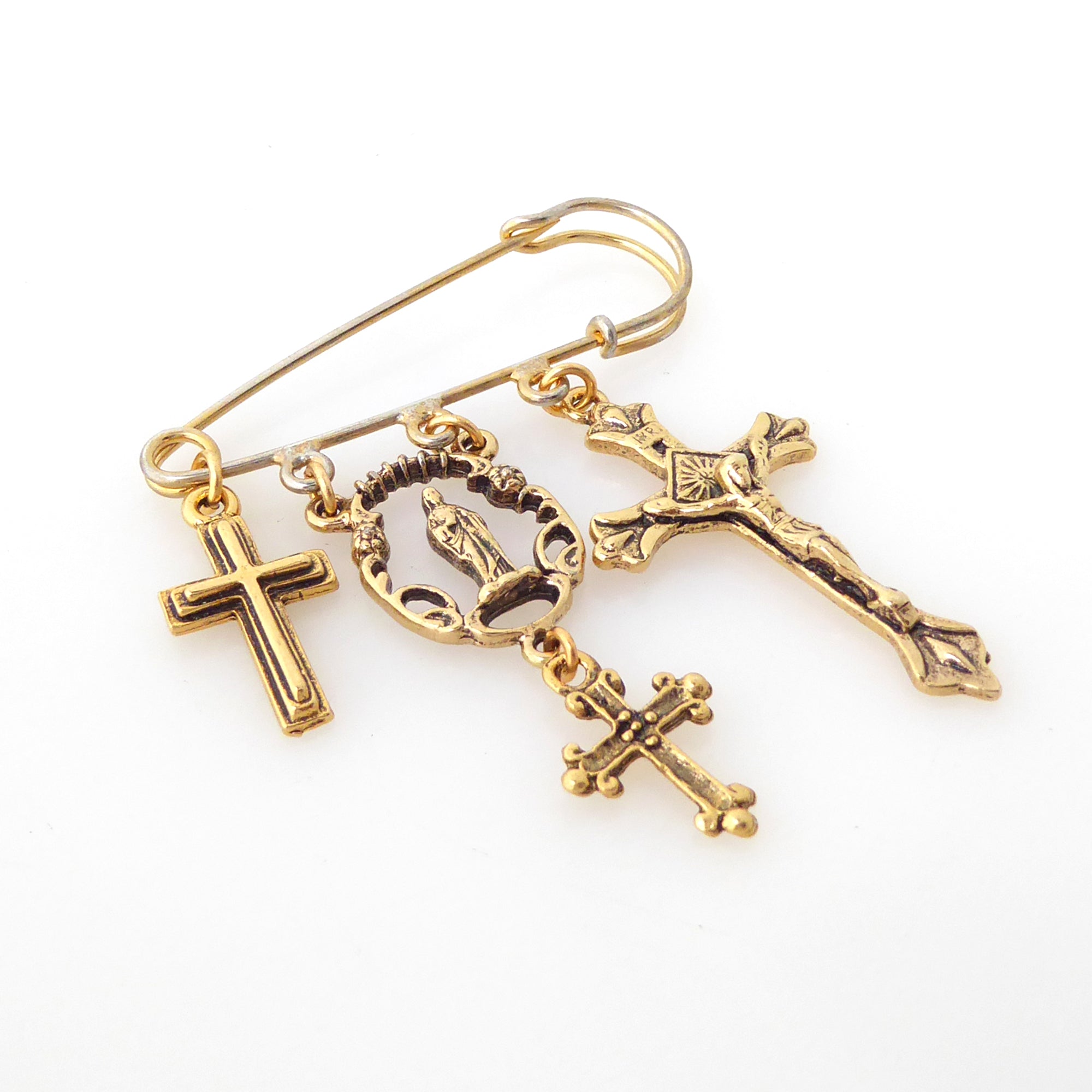 Antique gold cross brooch by Jenny Dayco 2