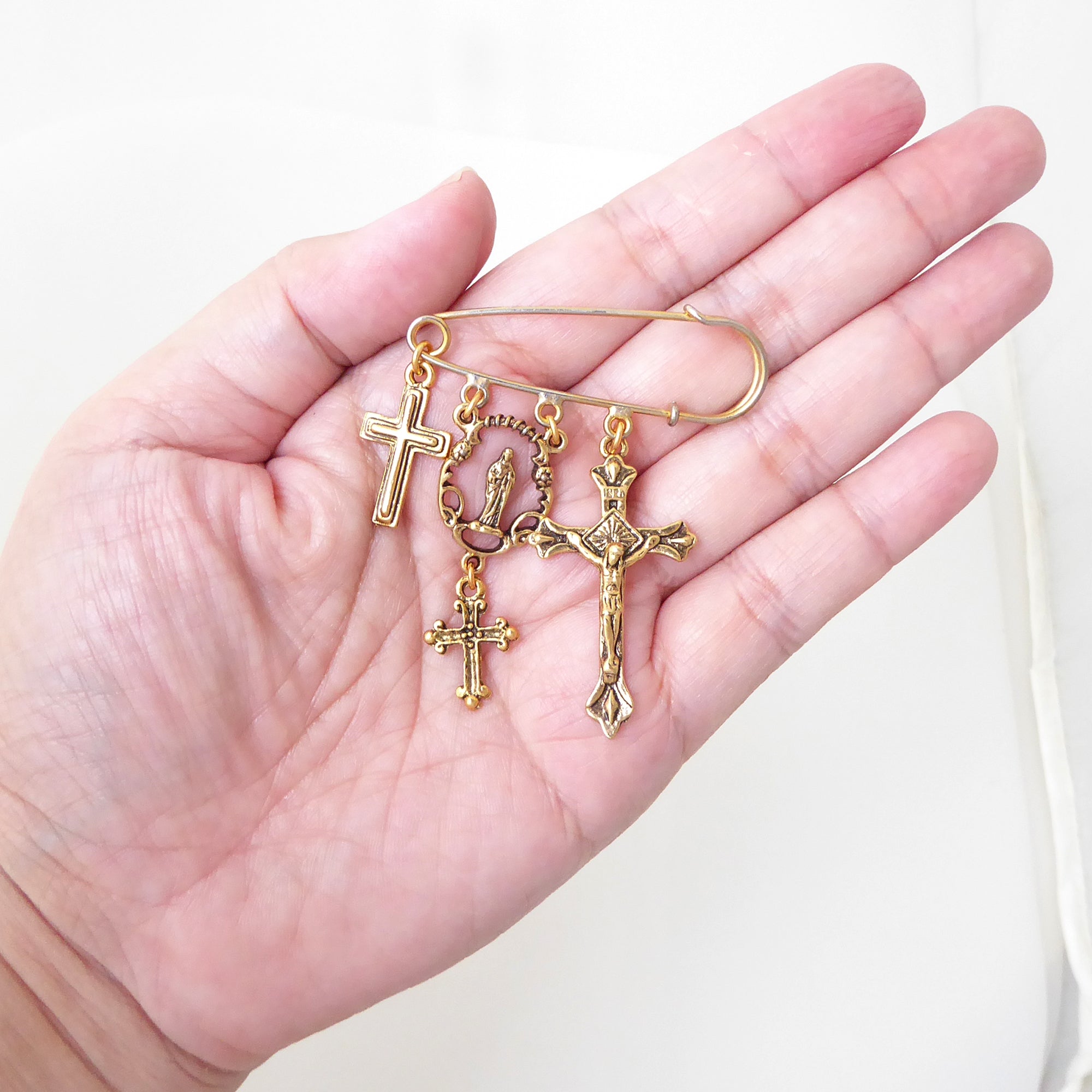 Antique gold cross brooch by Jenny Dayco 5