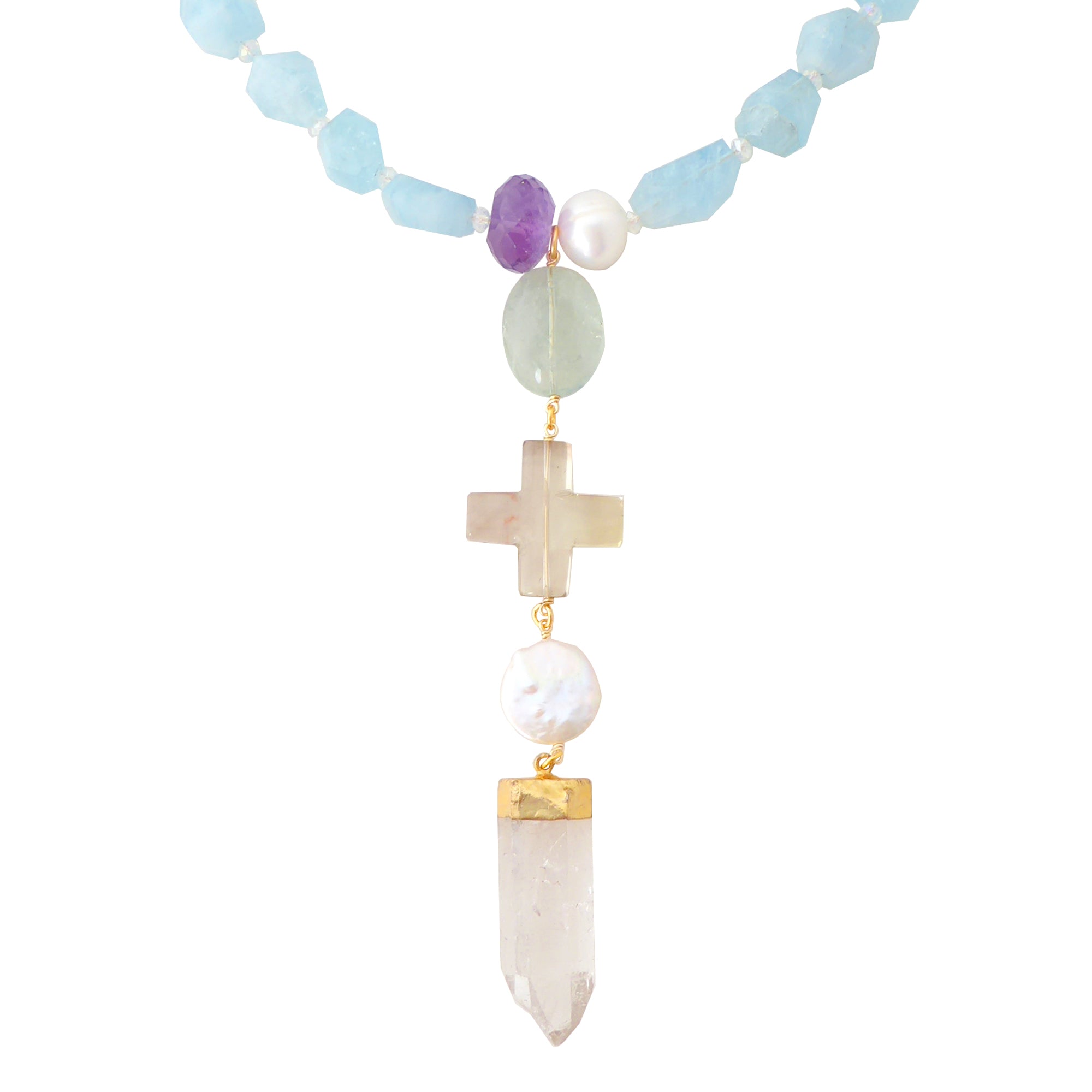 Aquamarine multistone necklace by Jenny Dayco 1